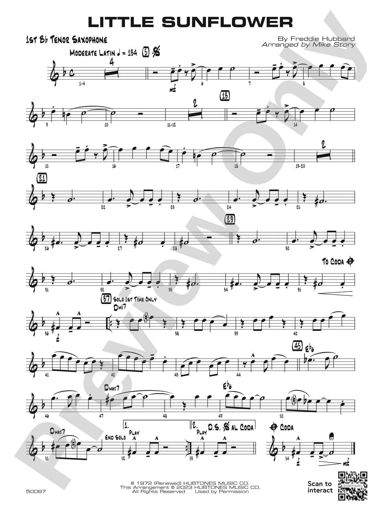 Little Sunflower: B-flat Tenor Saxophone