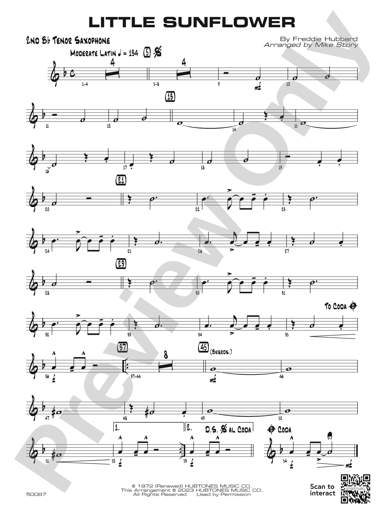 Little Sunflower: 2nd B-flat Tenor Saxophone