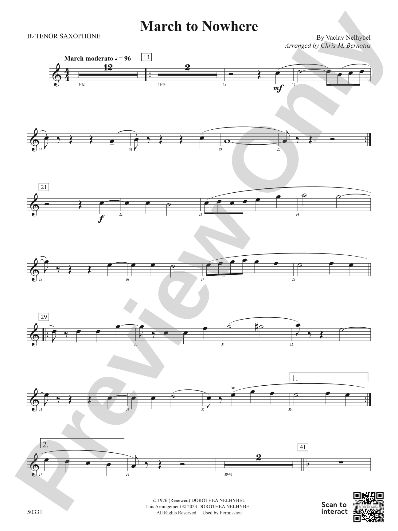 March to Nowhere: B-flat Tenor Saxophone