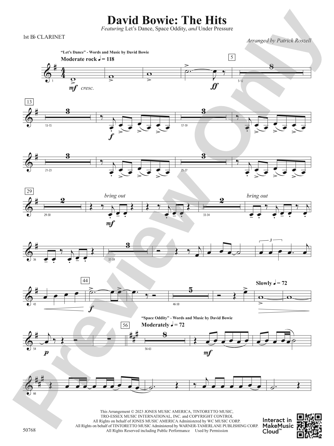David Bowie: The Hits: 1st B-flat Clarinet