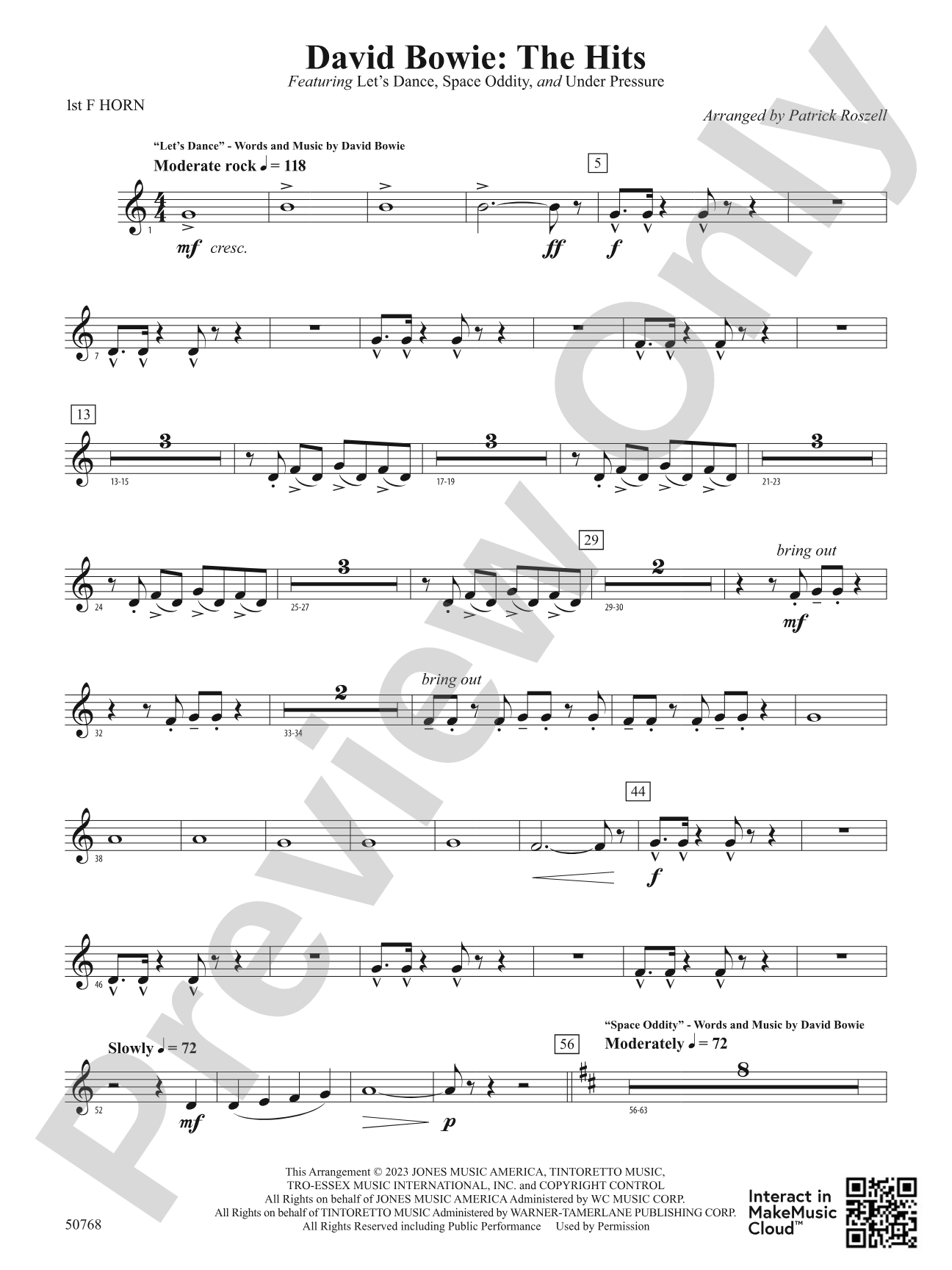 David Bowie: The Hits: 1st F Horn