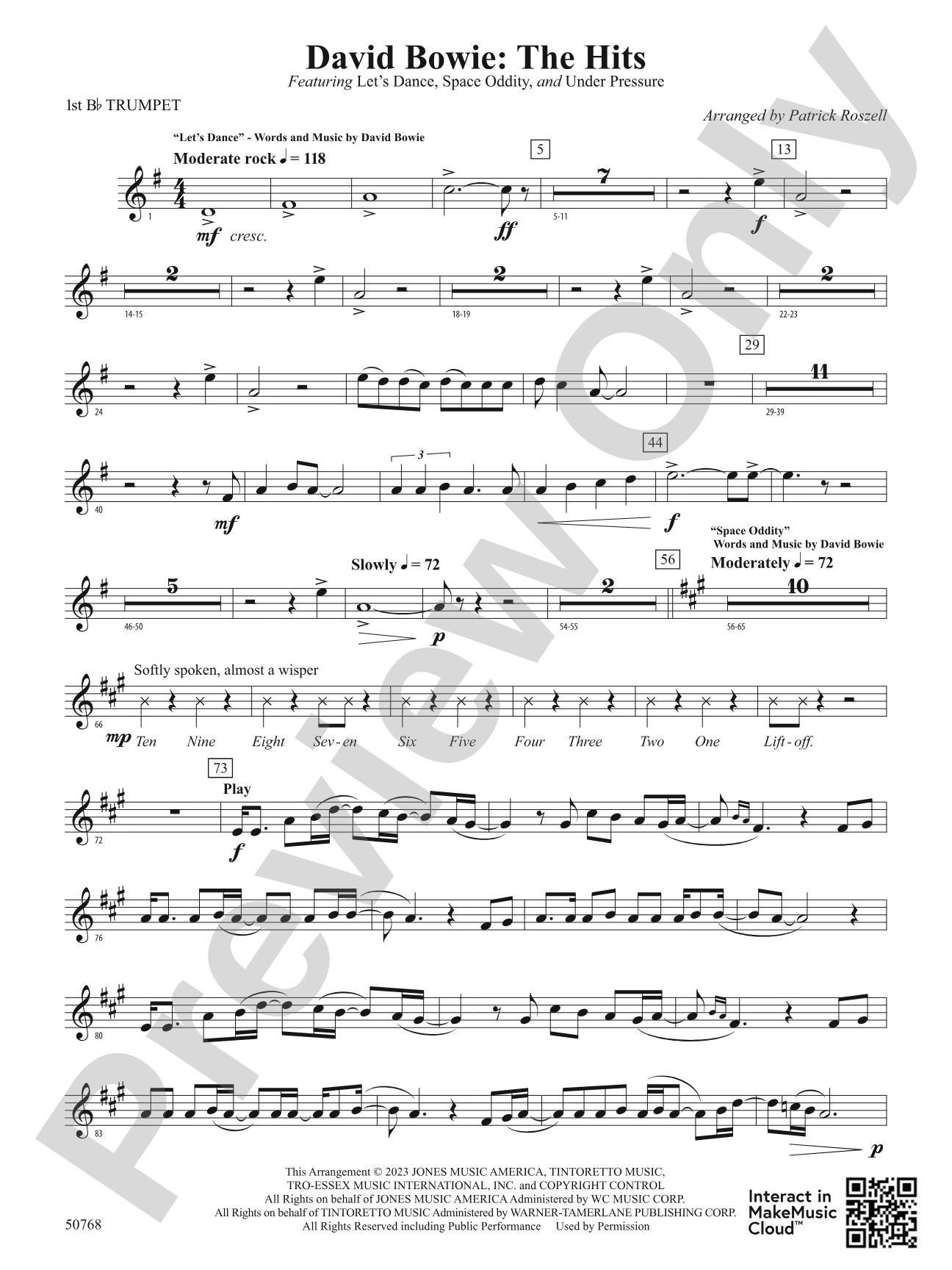 David Bowie: The Hits: 1st B-flat Trumpet
