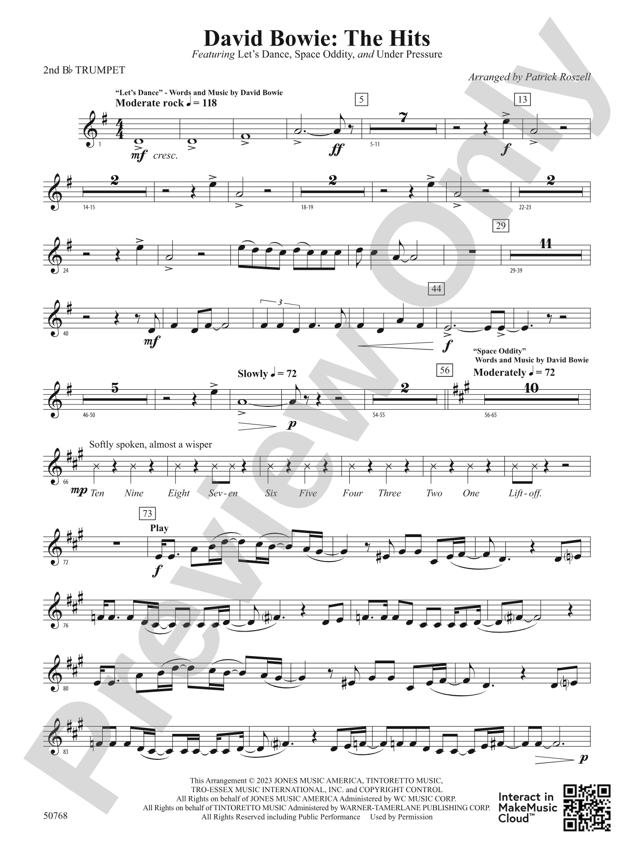 David Bowie: The Hits: 2nd B-flat Trumpet