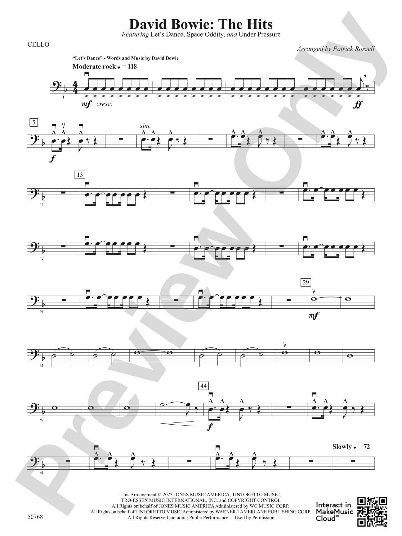 David Bowie: The Hits: Cello