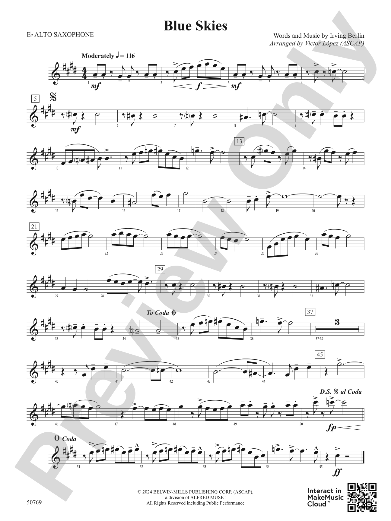 Blue Skies: E-flat Alto Saxophone