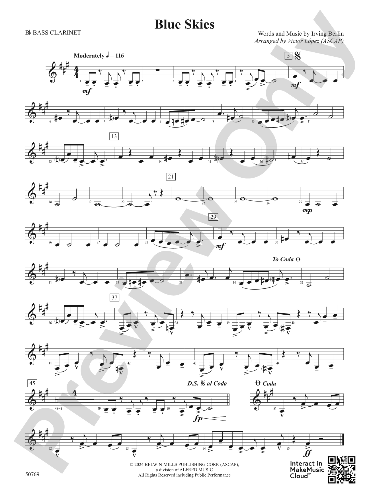 Blue Skies: B-flat Bass Clarinet