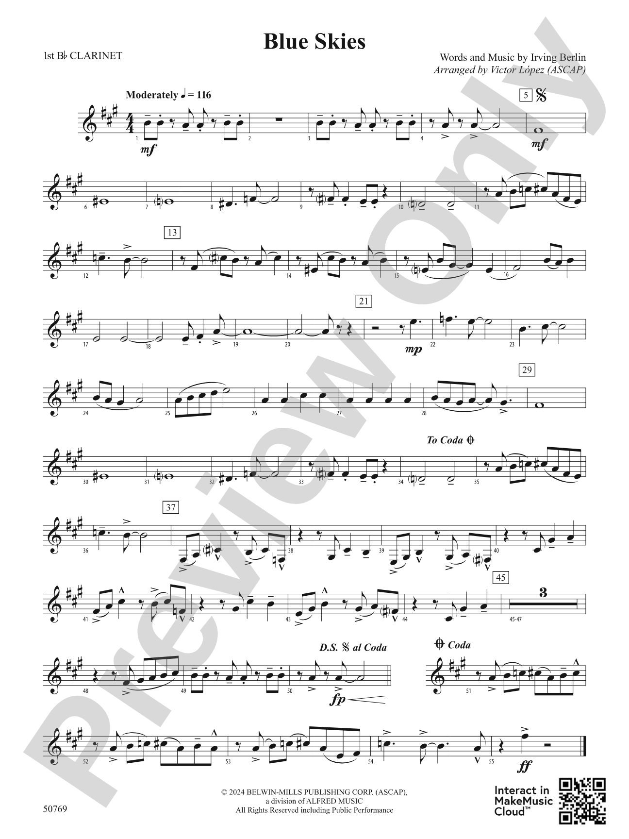 Blue Skies: 1st B-flat Clarinet