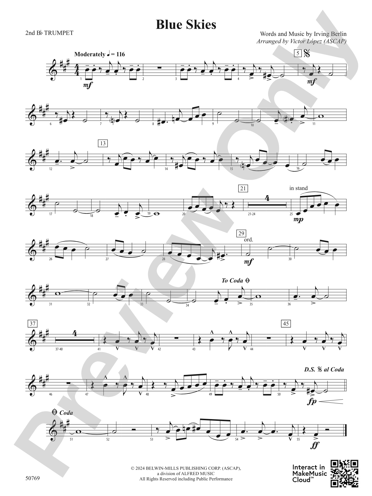 Blue Skies: 2nd B-flat Trumpet