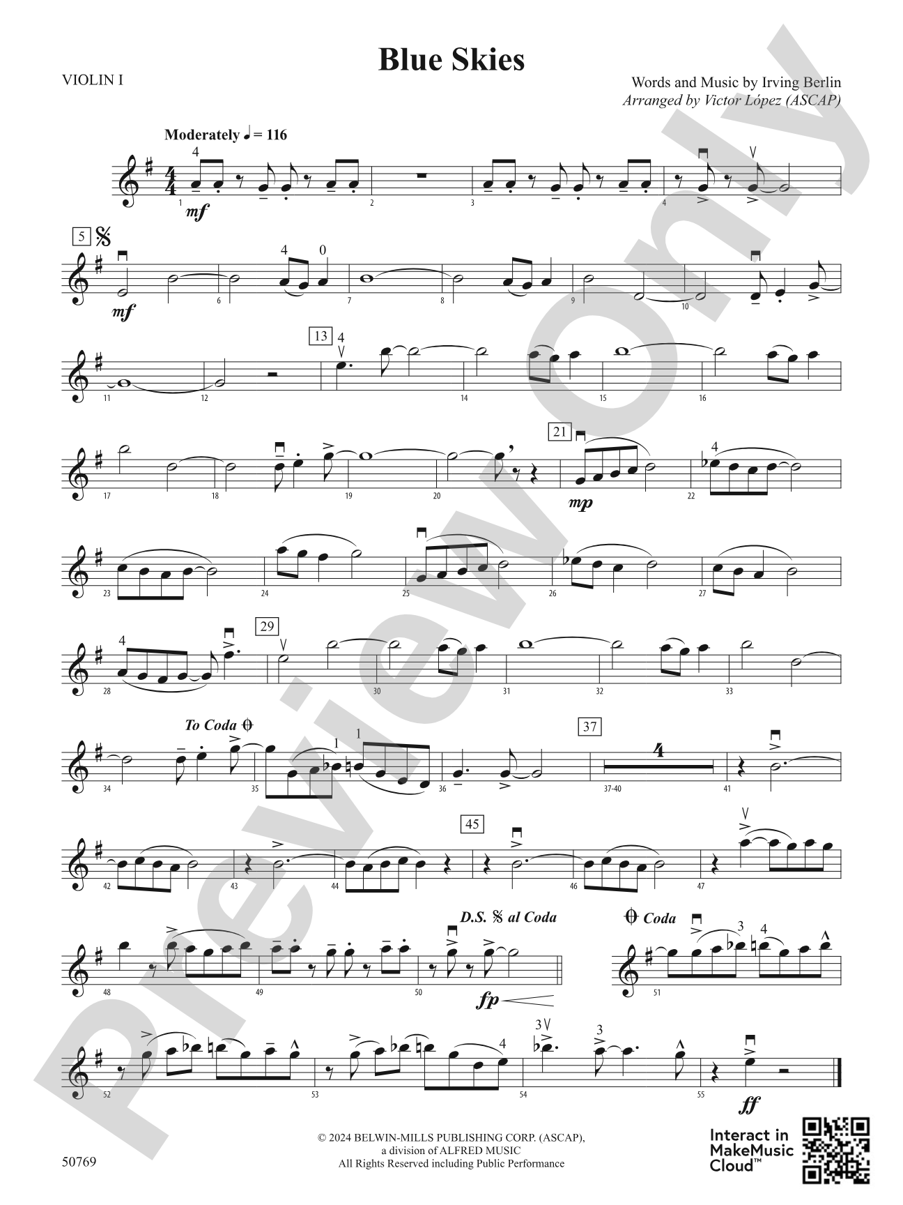 Blue Skies: 1st Violin