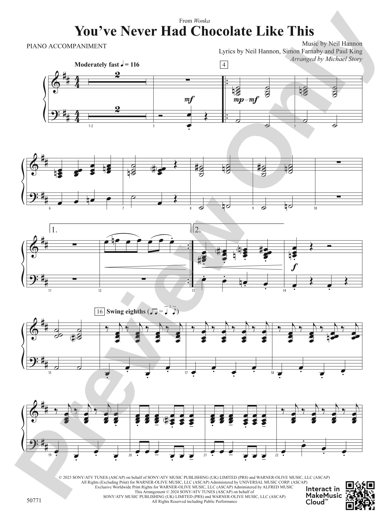 You've Never Had Chocolate Like This: Piano Accompaniment