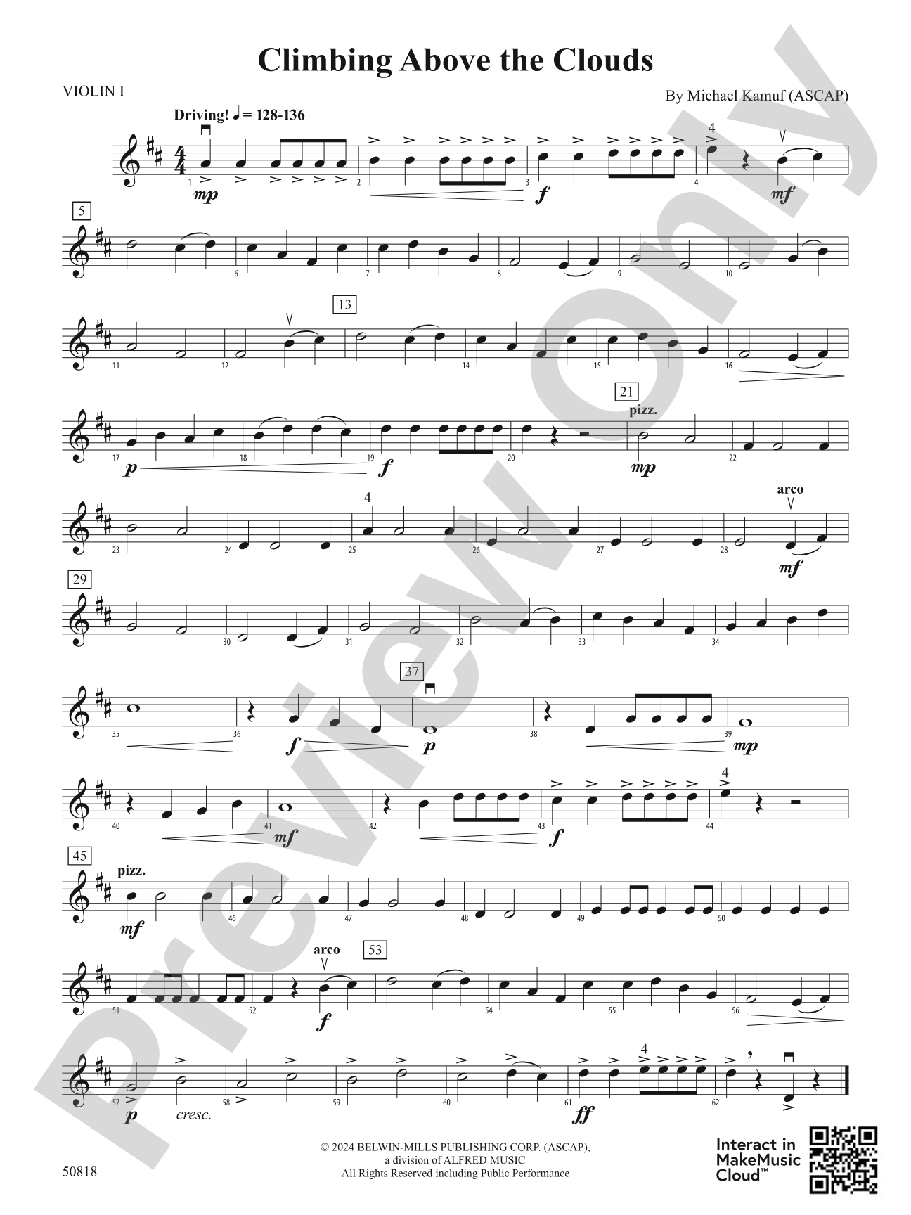 Climbing Above the Clouds: 1st Violin