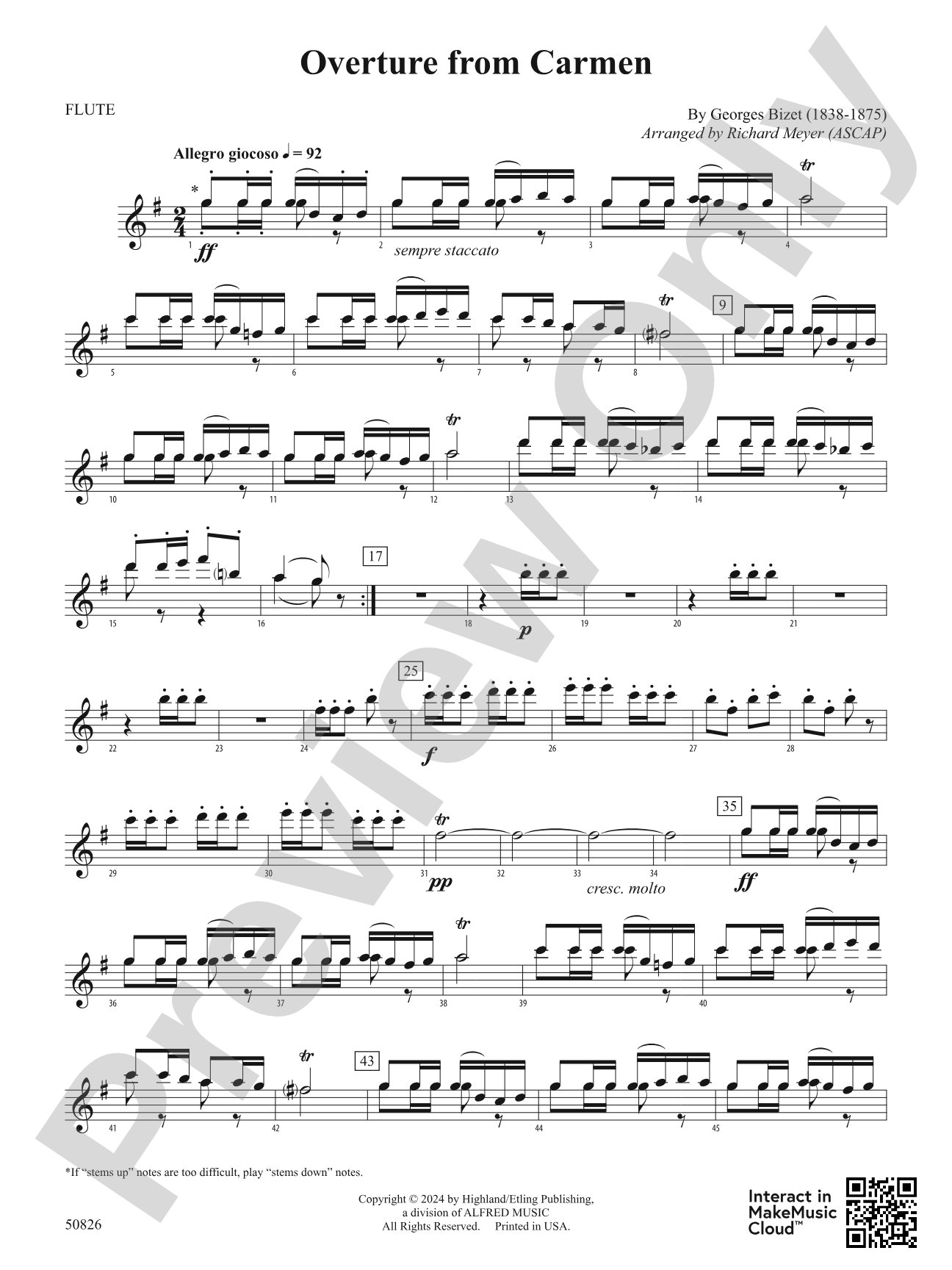 Overture from Carmen: Flute