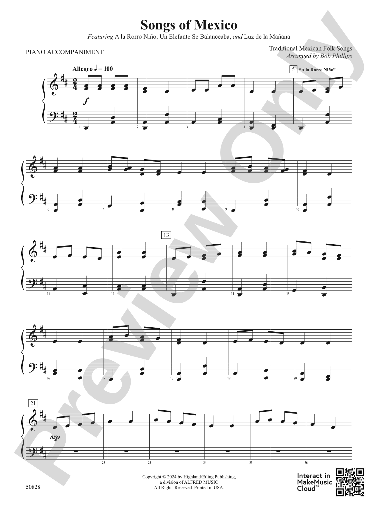 Songs of Mexico: Piano Accompaniment