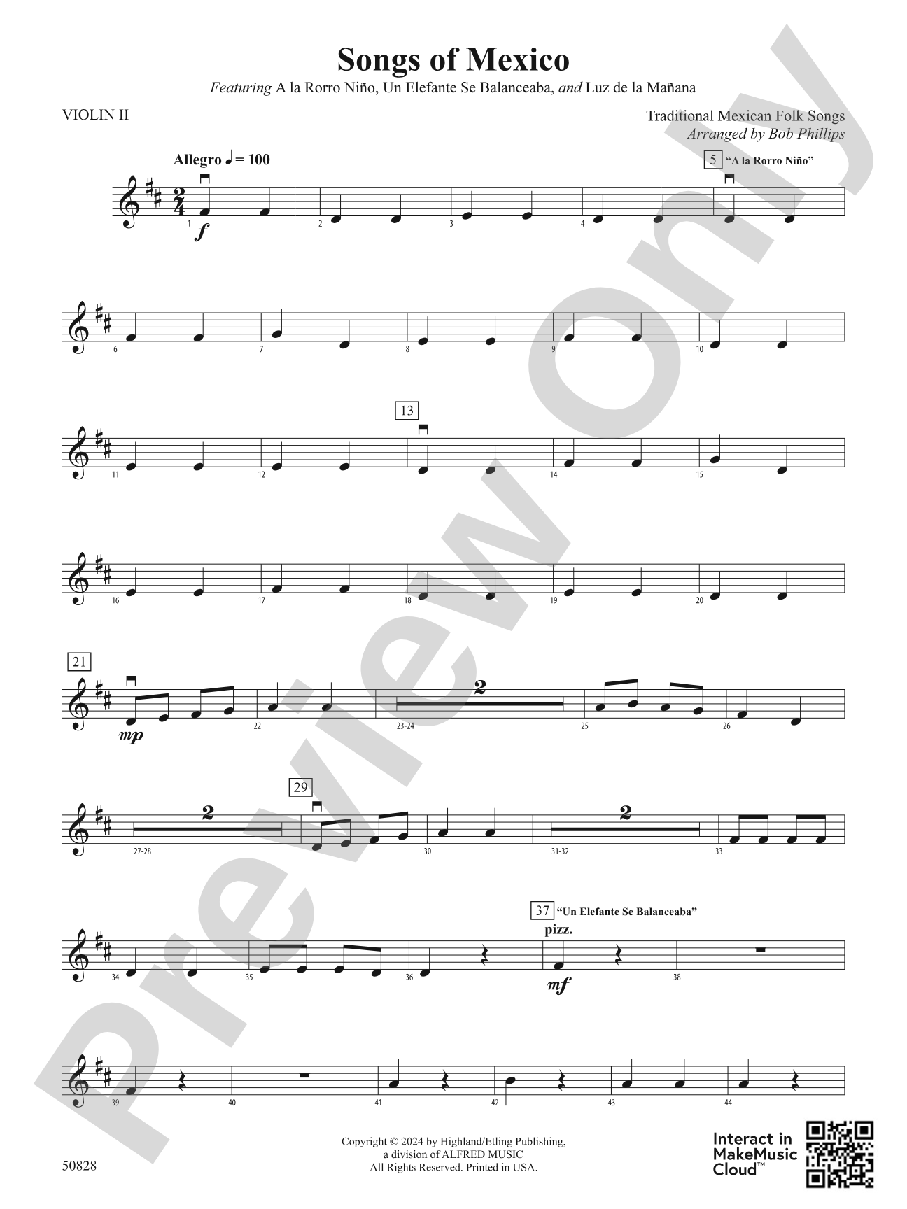 Songs of Mexico: 2nd Violin