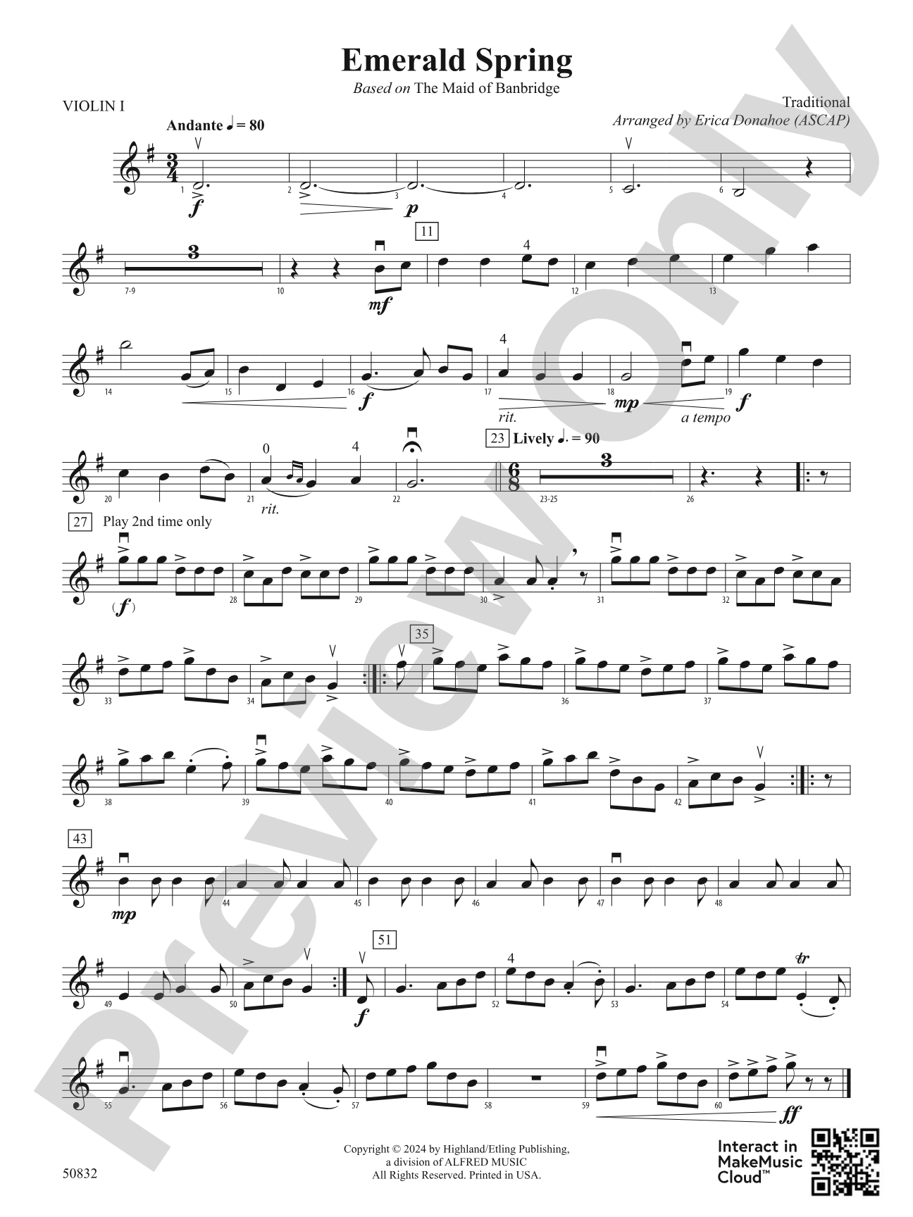 Emerald Spring: 1st Violin