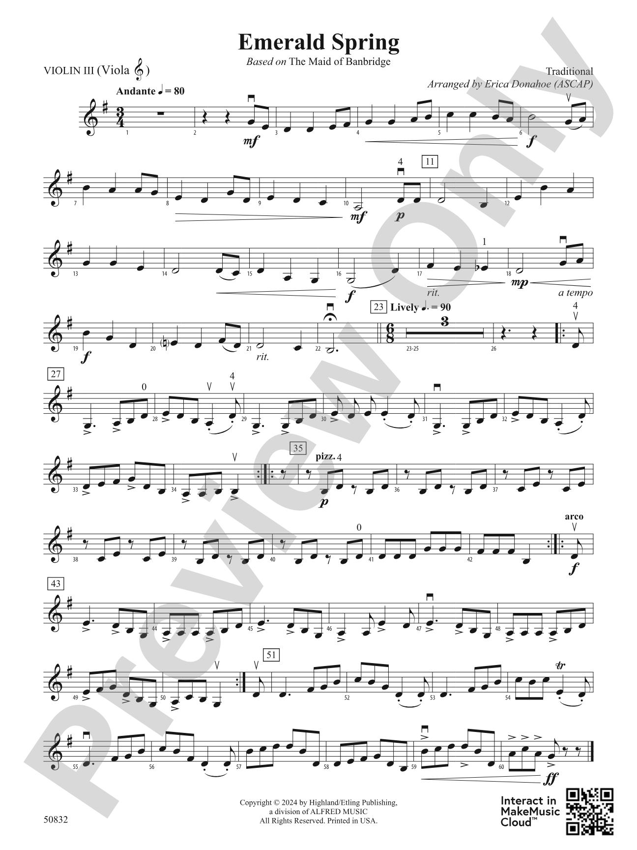 Emerald Spring: 3rd Violin (Viola [TC])