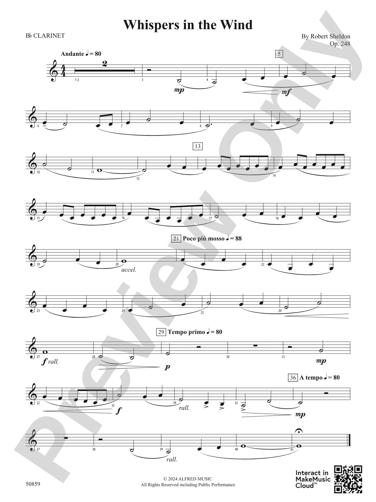 Whispers in the Wind: 1st B-flat Clarinet