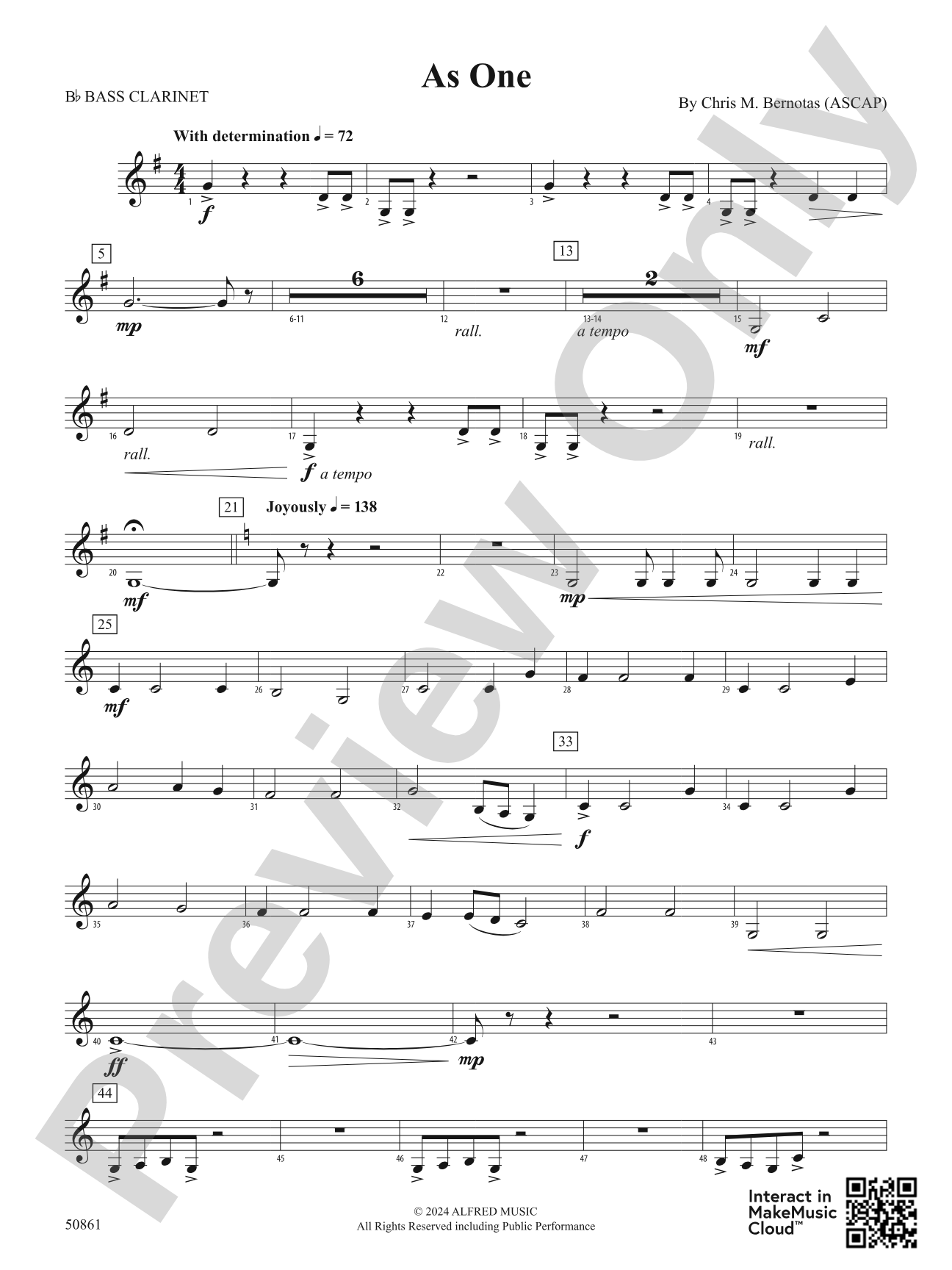 As One: B-flat Bass Clarinet
