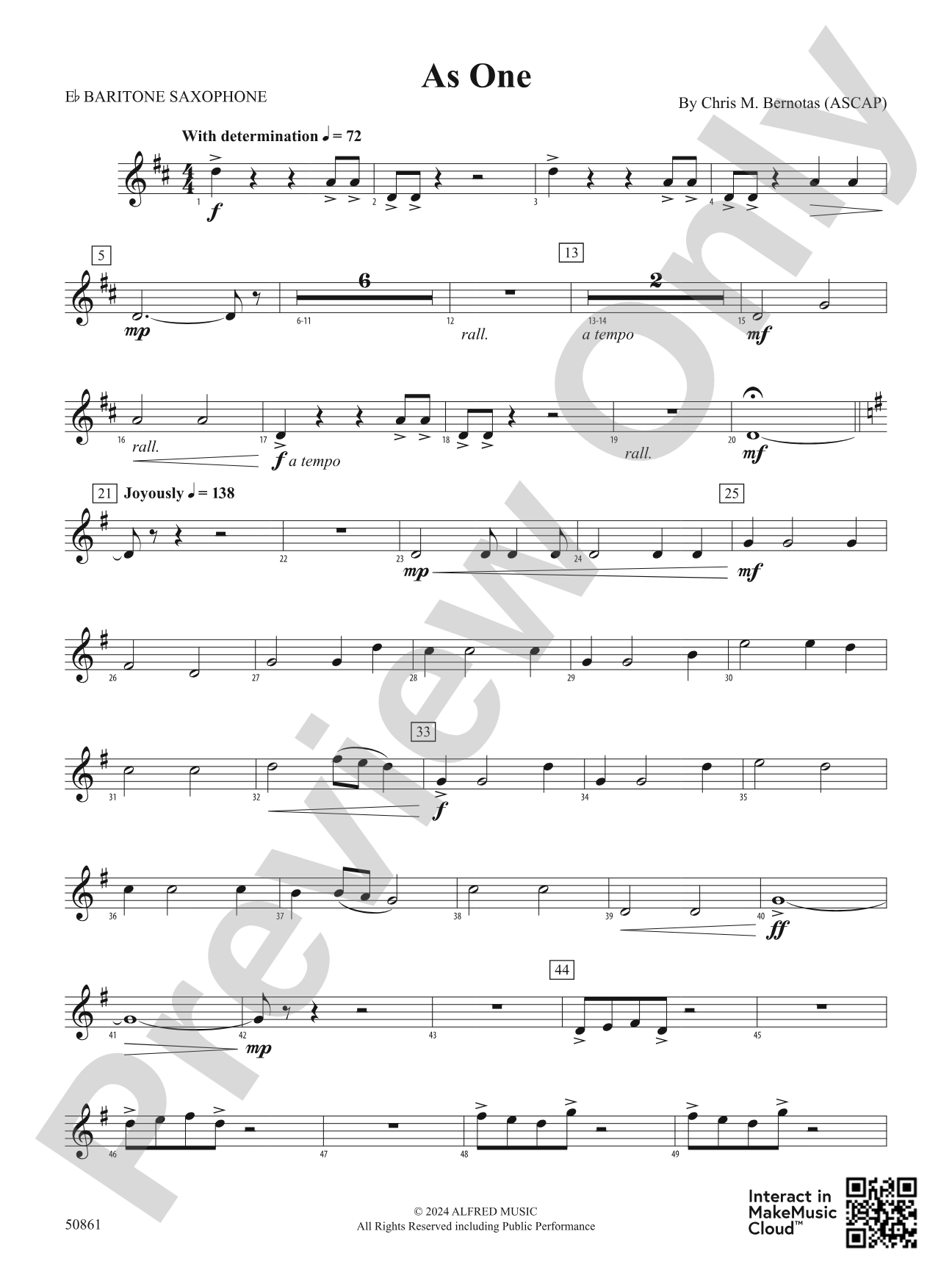 As One: E-flat Baritone Saxophone