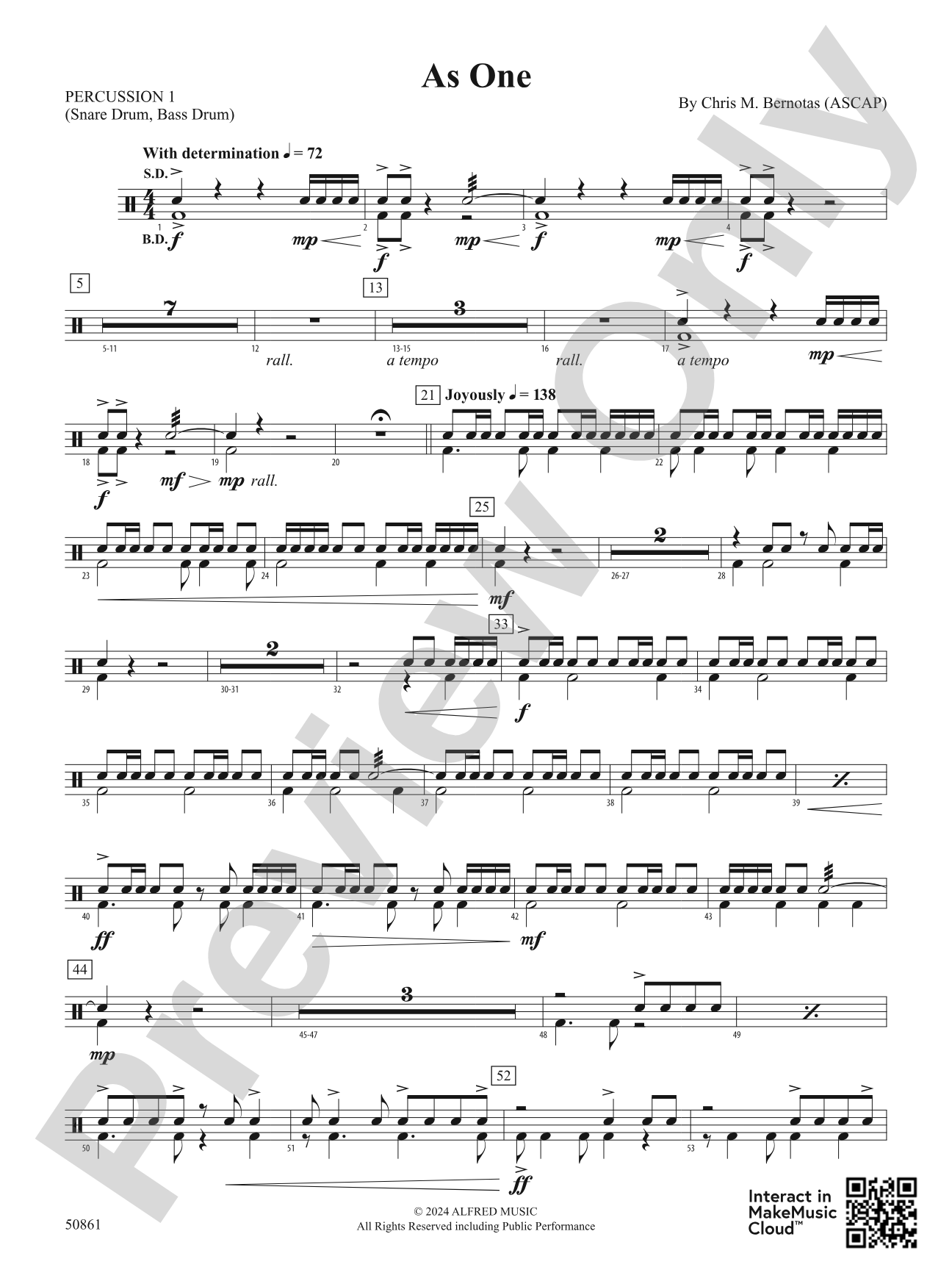 As One: 1st Percussion