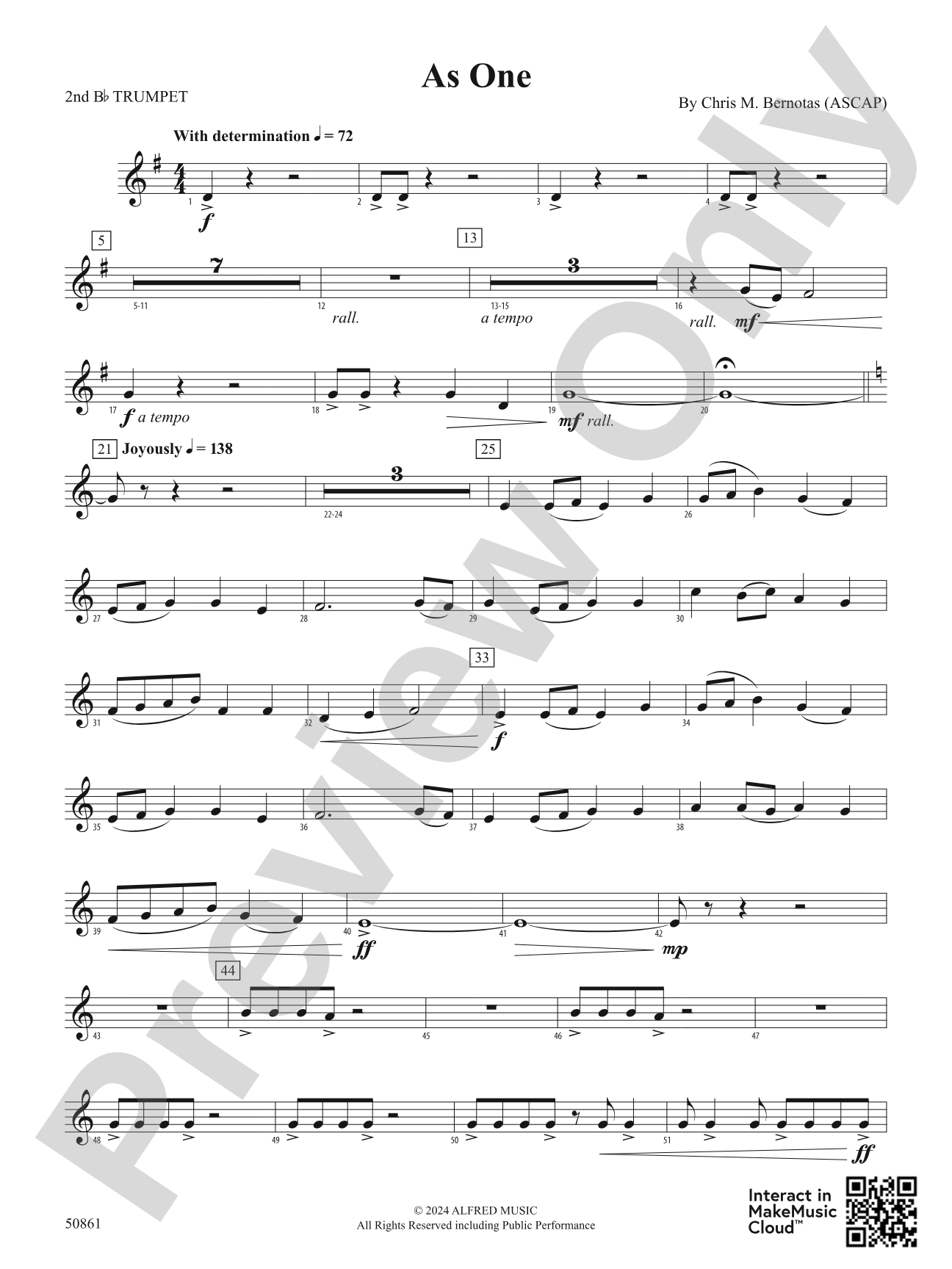 As One: 2nd B-flat Trumpet