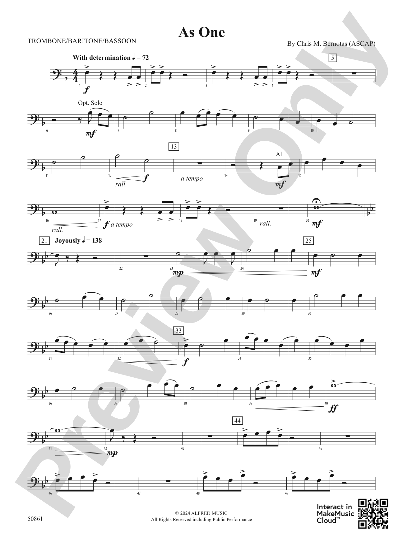 As One: 1st Trombone