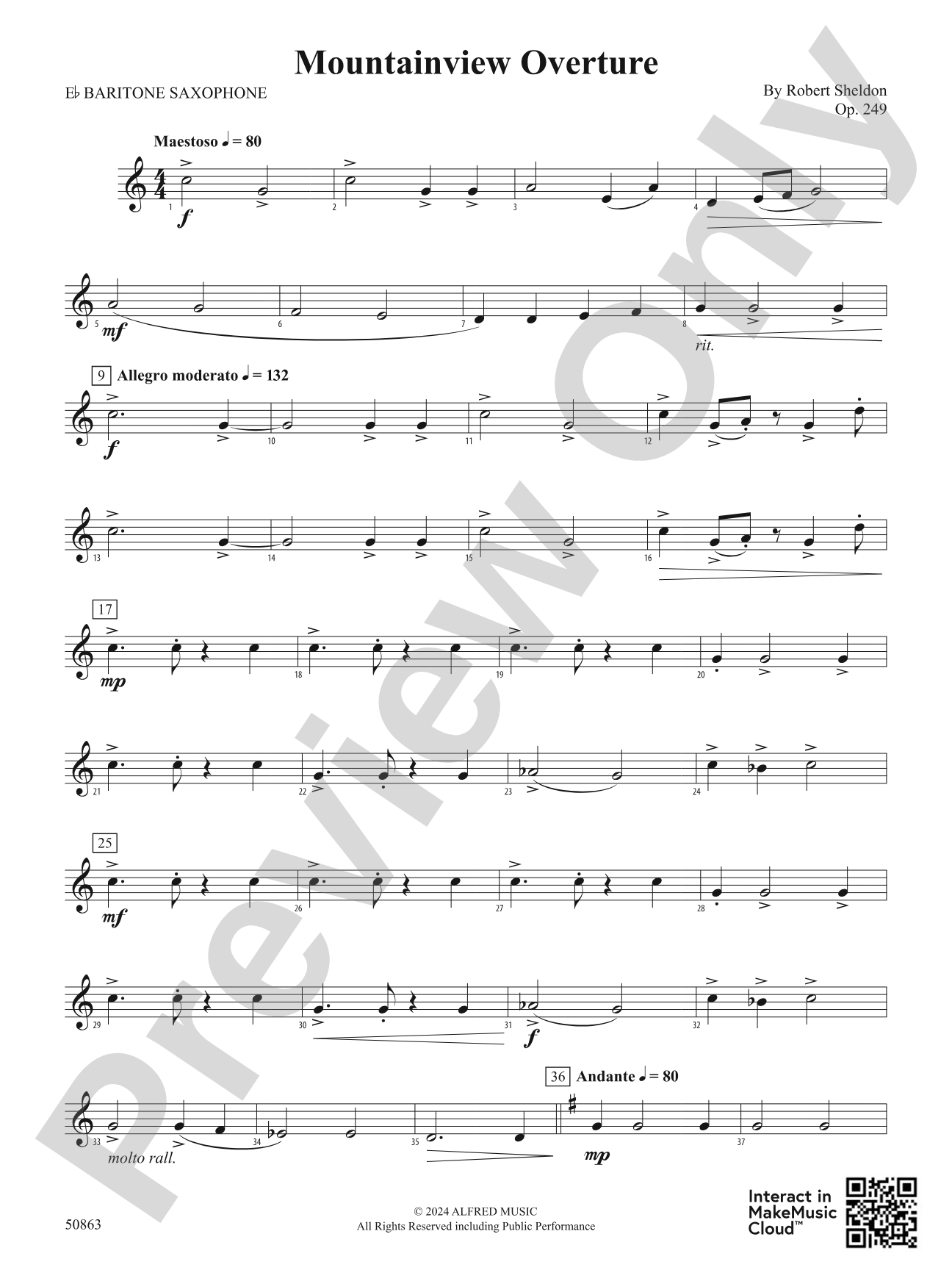 Mountainview Overture: E-flat Baritone Saxophone