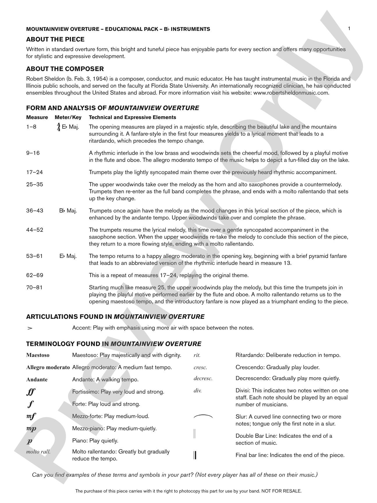 Mountainview Overture: Bb Educational Pack