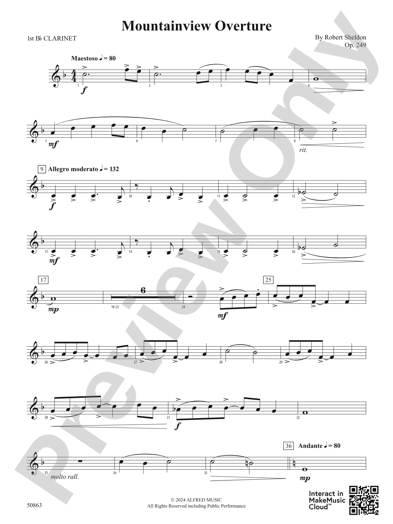 Mountainview Overture: 1st B-flat Clarinet