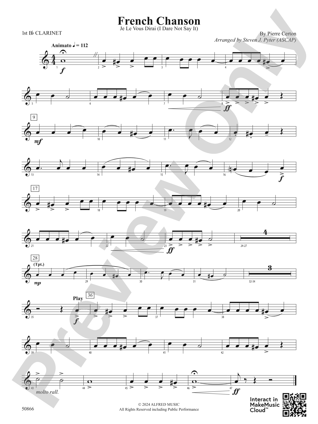 French Chanson: 1st B-flat Clarinet