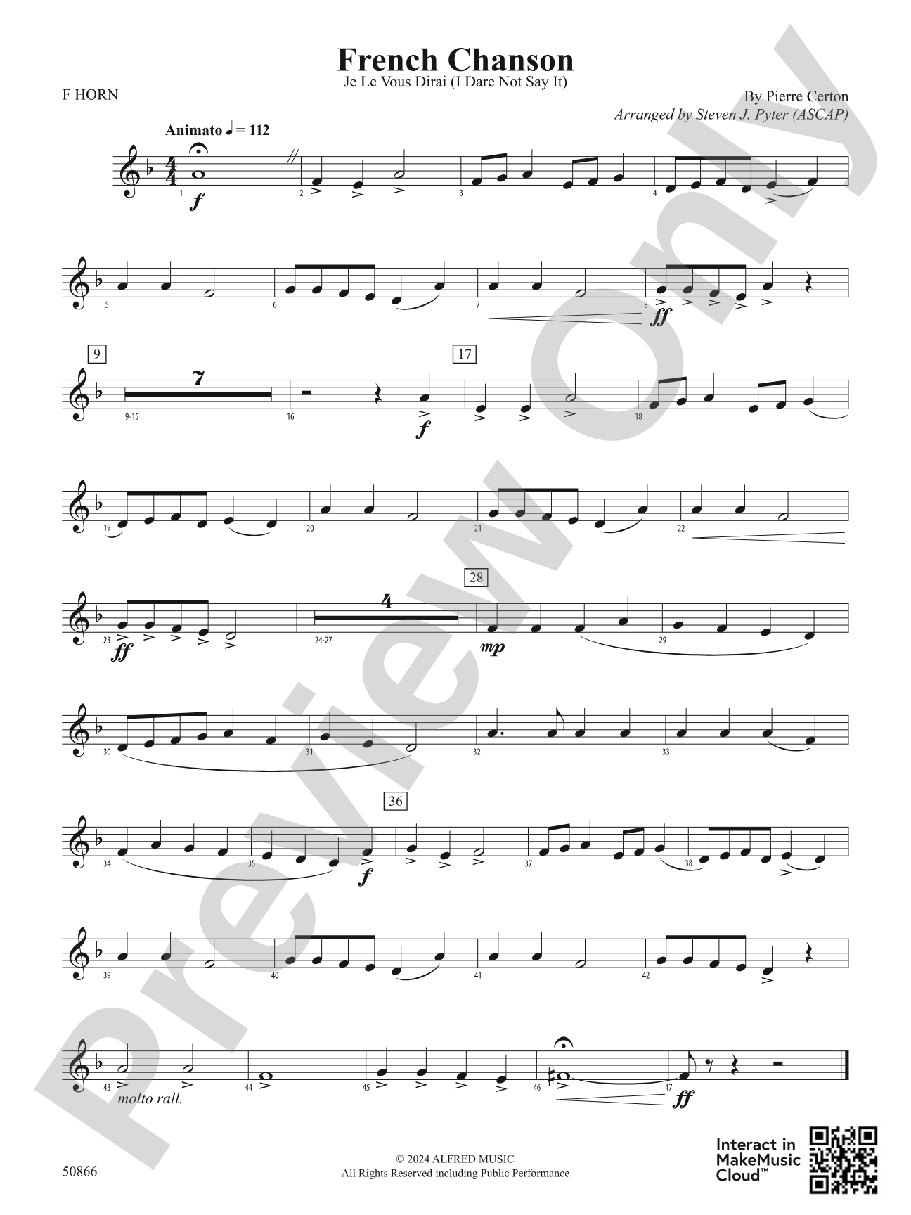French Chanson: 1st F Horn