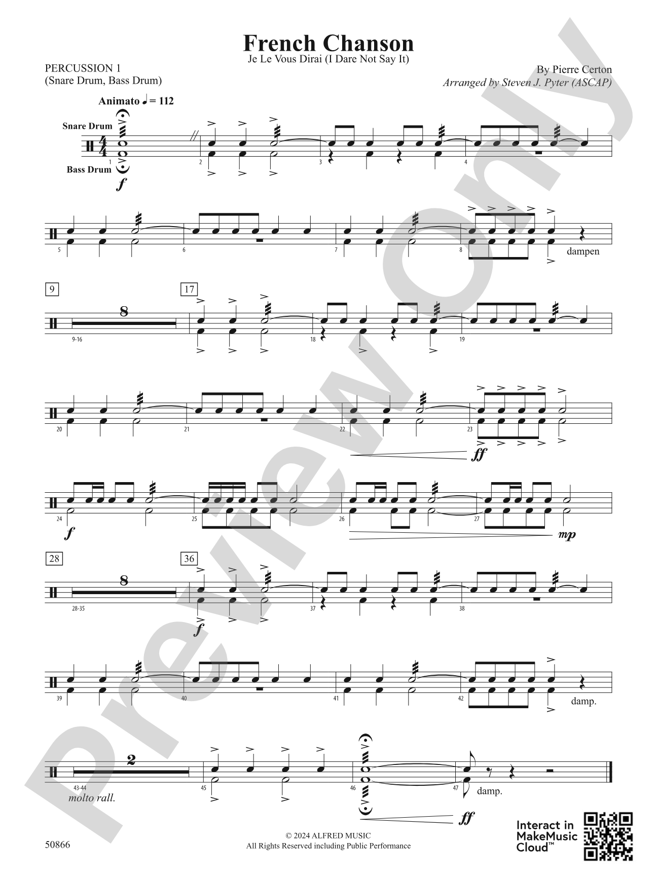 French Chanson: 1st Percussion