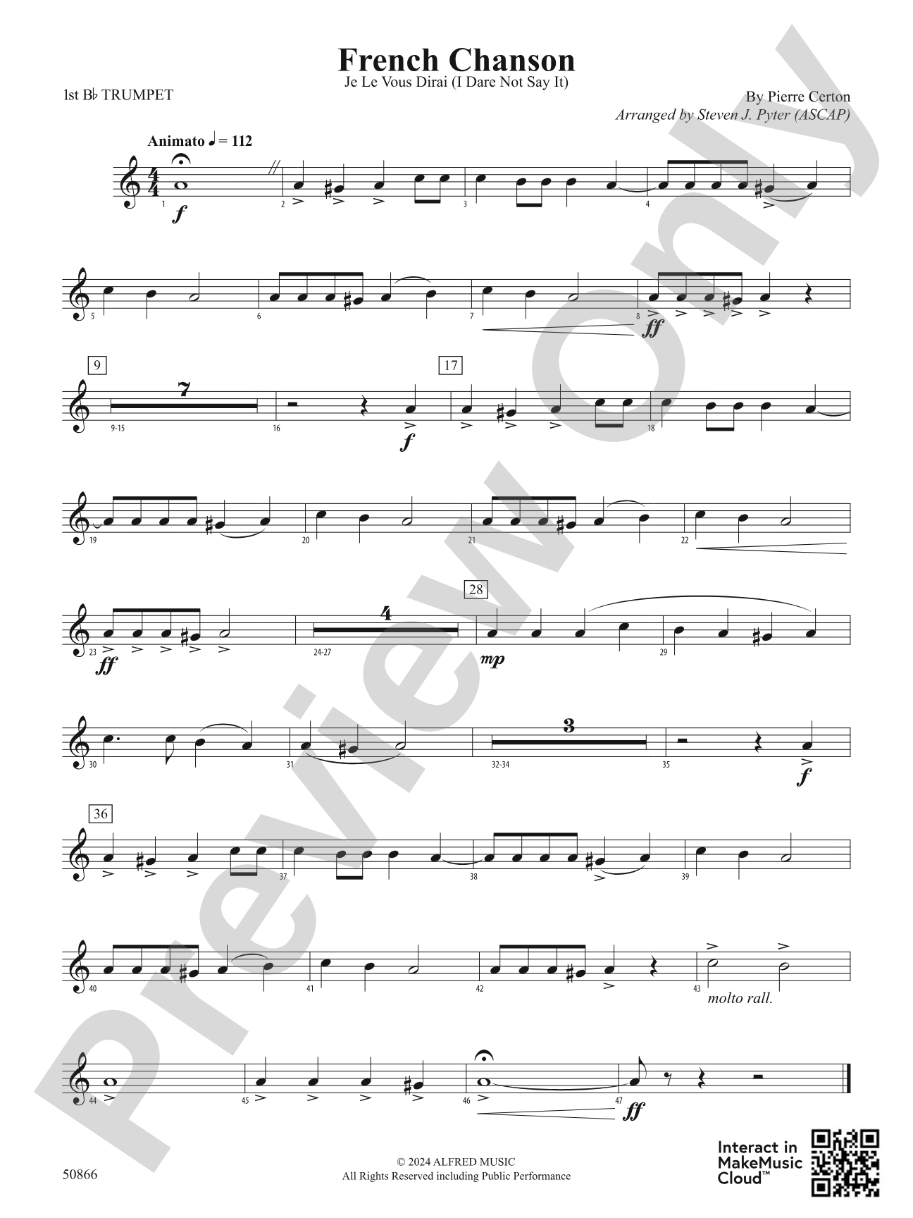 French Chanson: 1st B-flat Trumpet