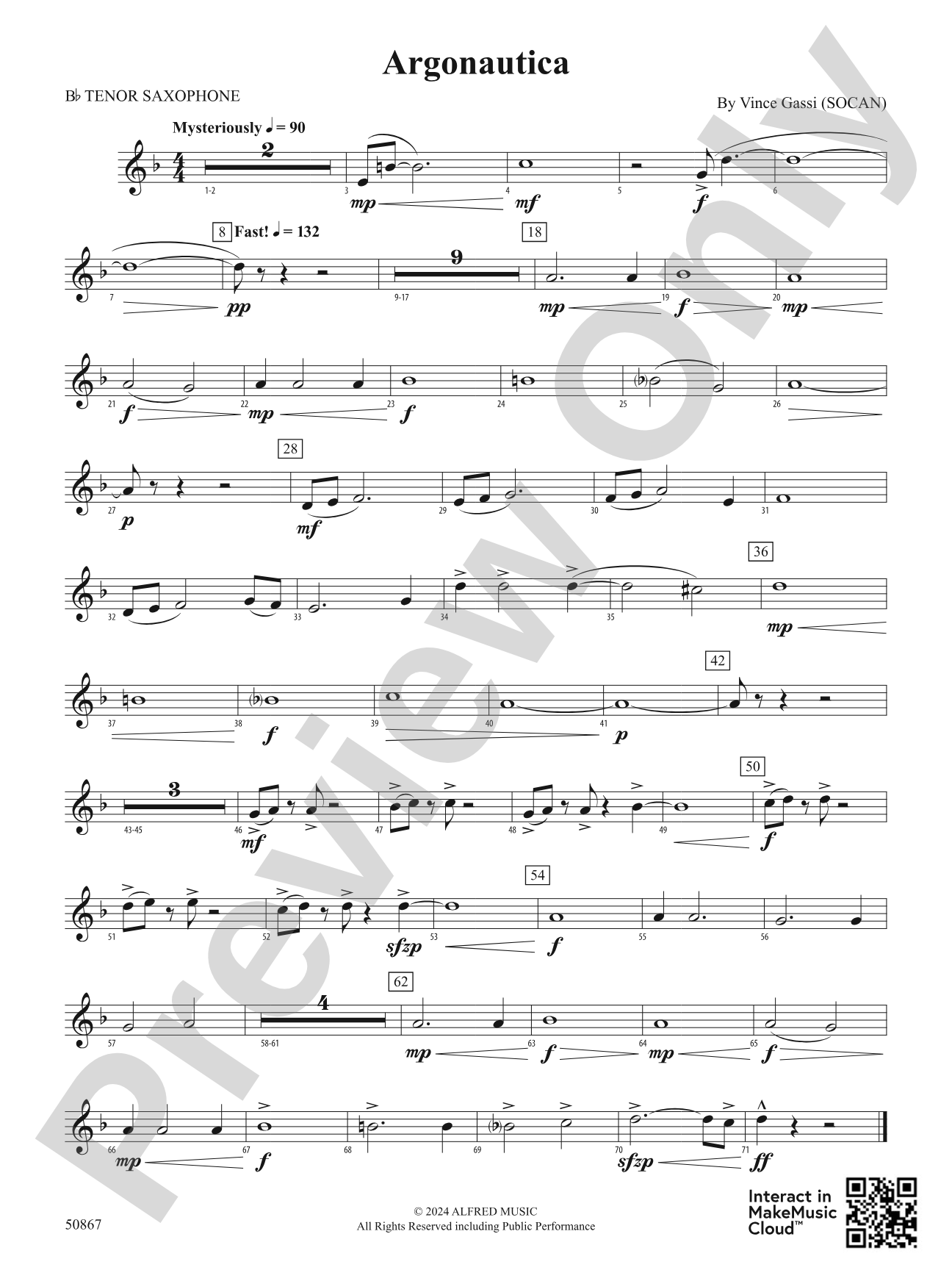 Argonautica: B-flat Tenor Saxophone
