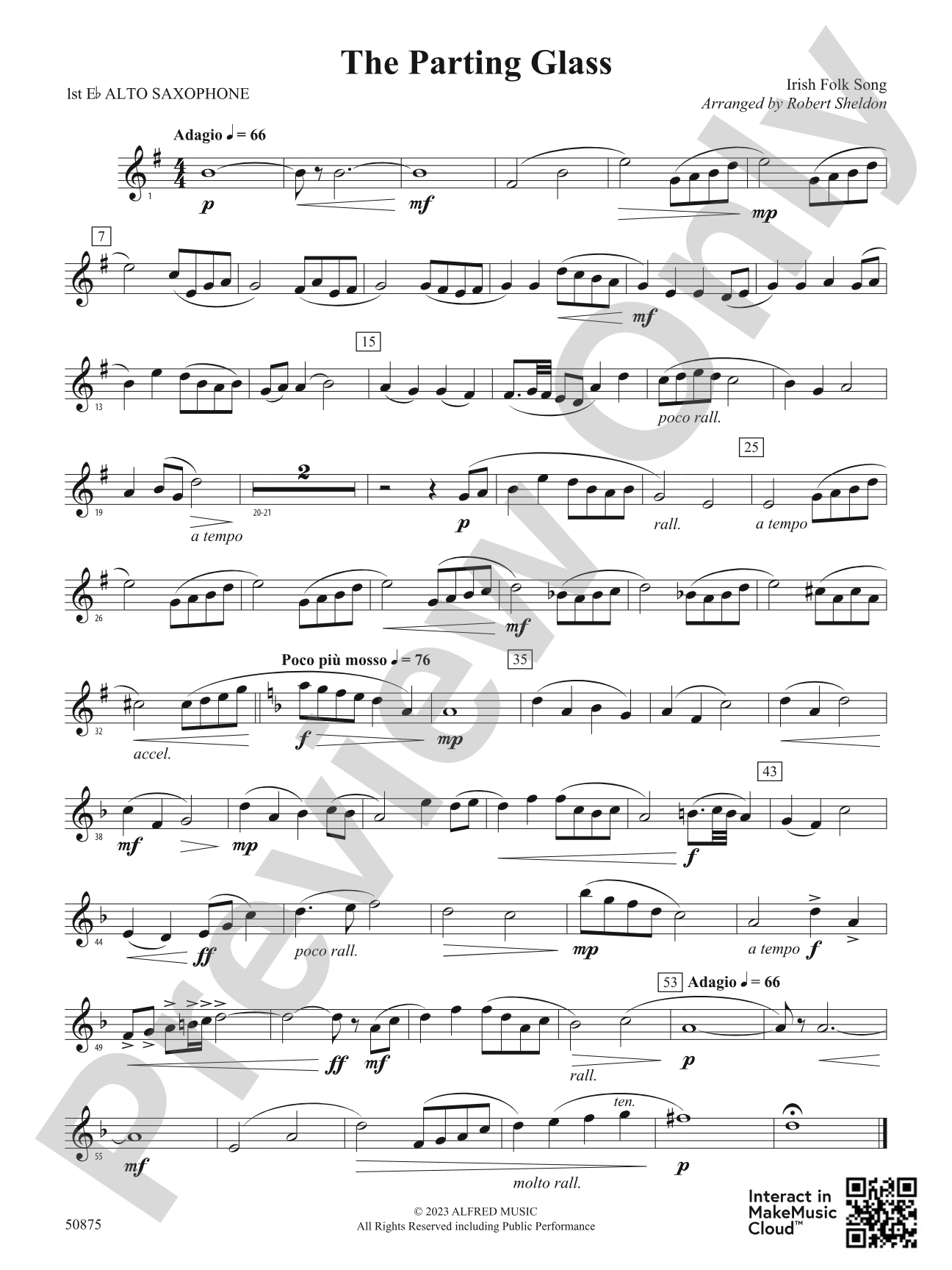 The Parting Glass: E-flat Alto Saxophone