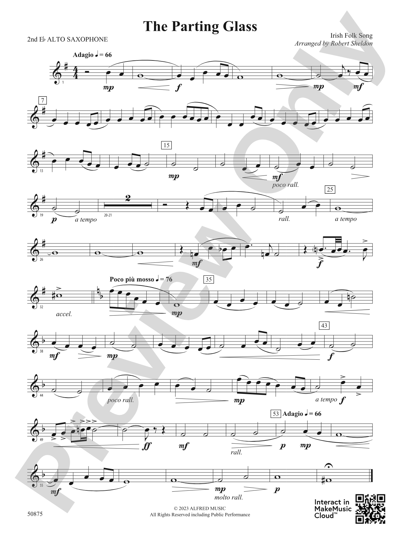 The Parting Glass: 2nd E-flat Alto Saxophone