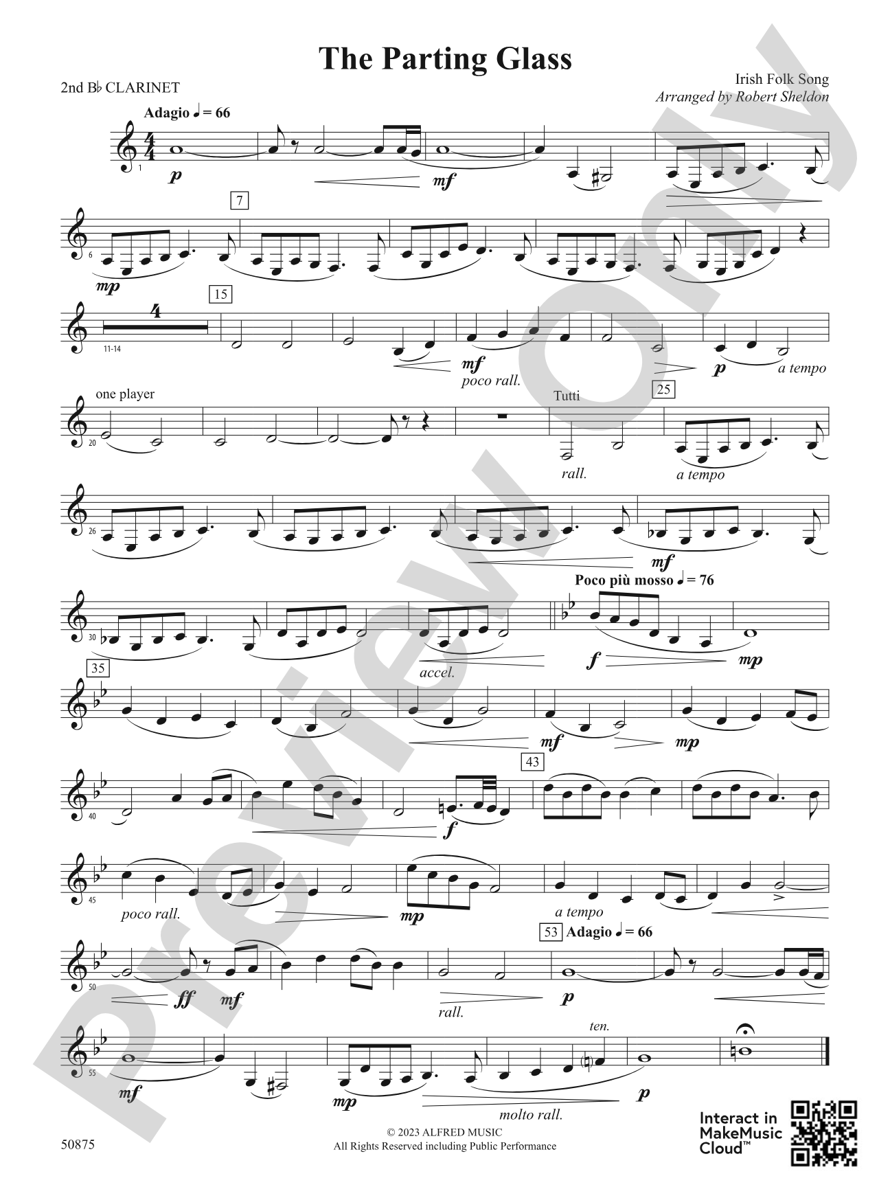 The Parting Glass: 2nd B-flat Clarinet