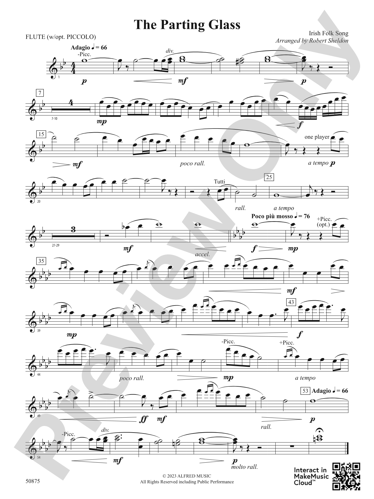 The Parting Glass: Flute