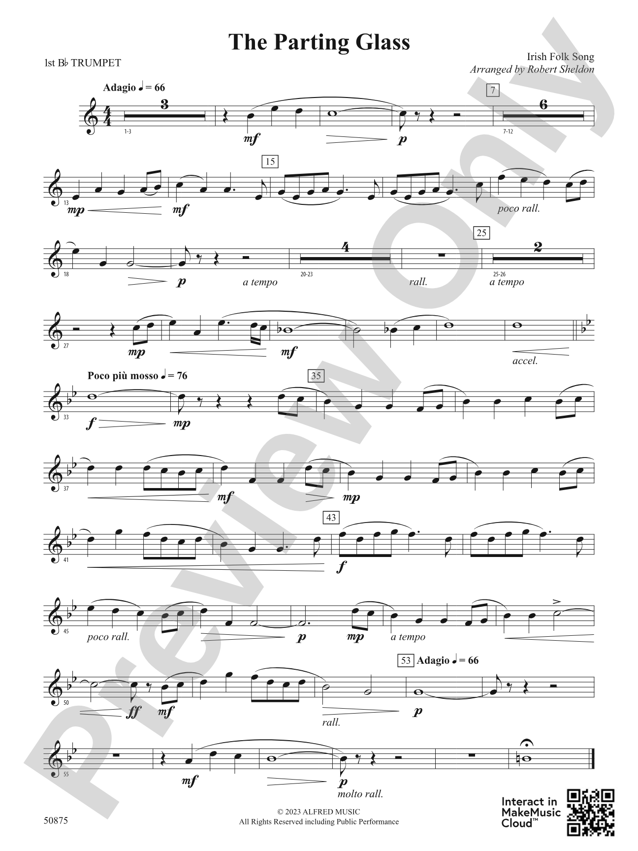 The Parting Glass: 1st B-flat Trumpet