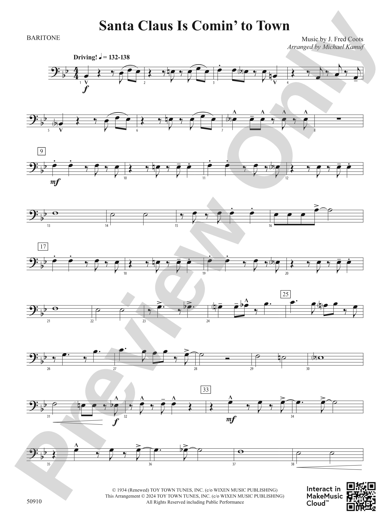 Santa Claus Is Comin' to Town: Baritone B.C.