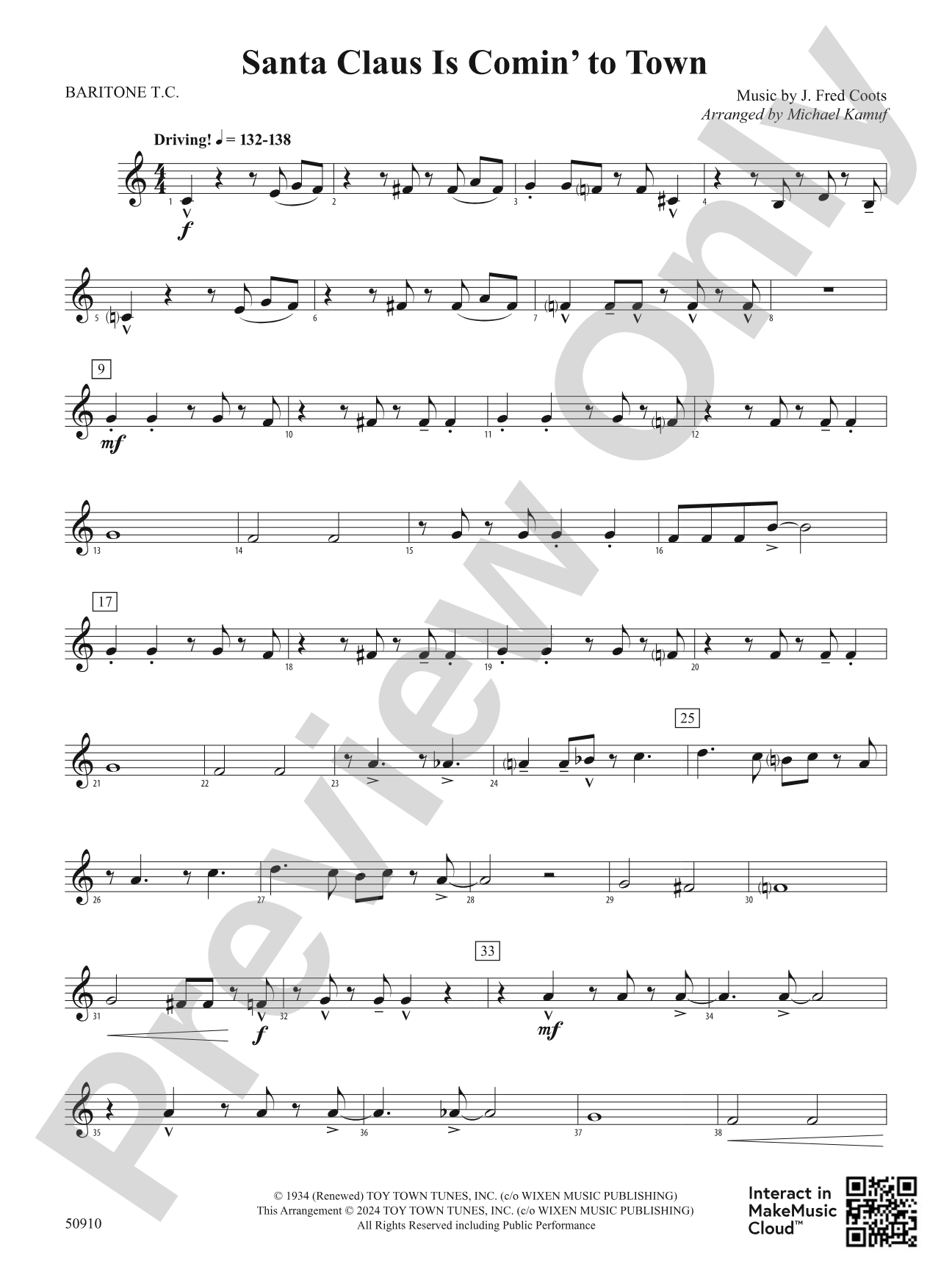 Santa Claus Is Comin' to Town: Baritone T.C.
