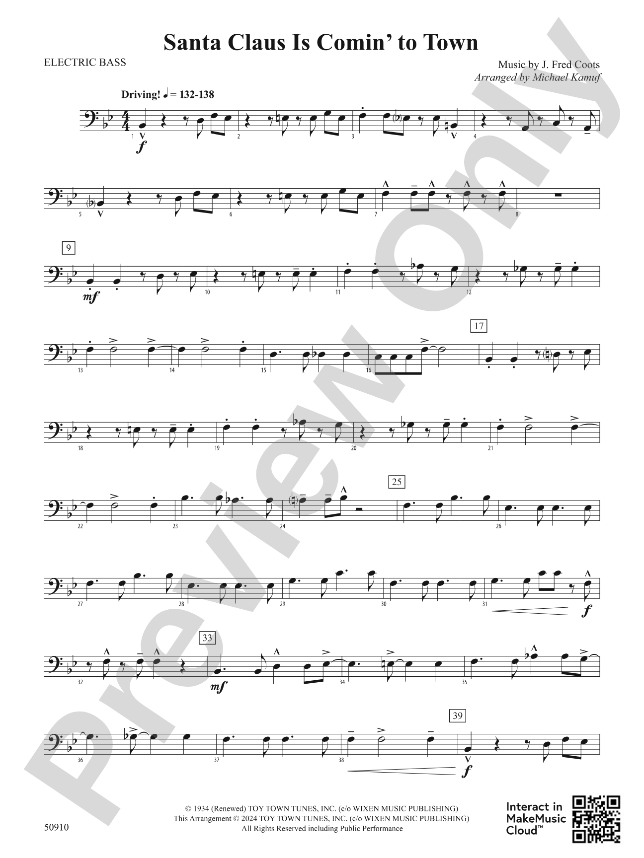 Santa Claus Is Comin' to Town: Electric Bass