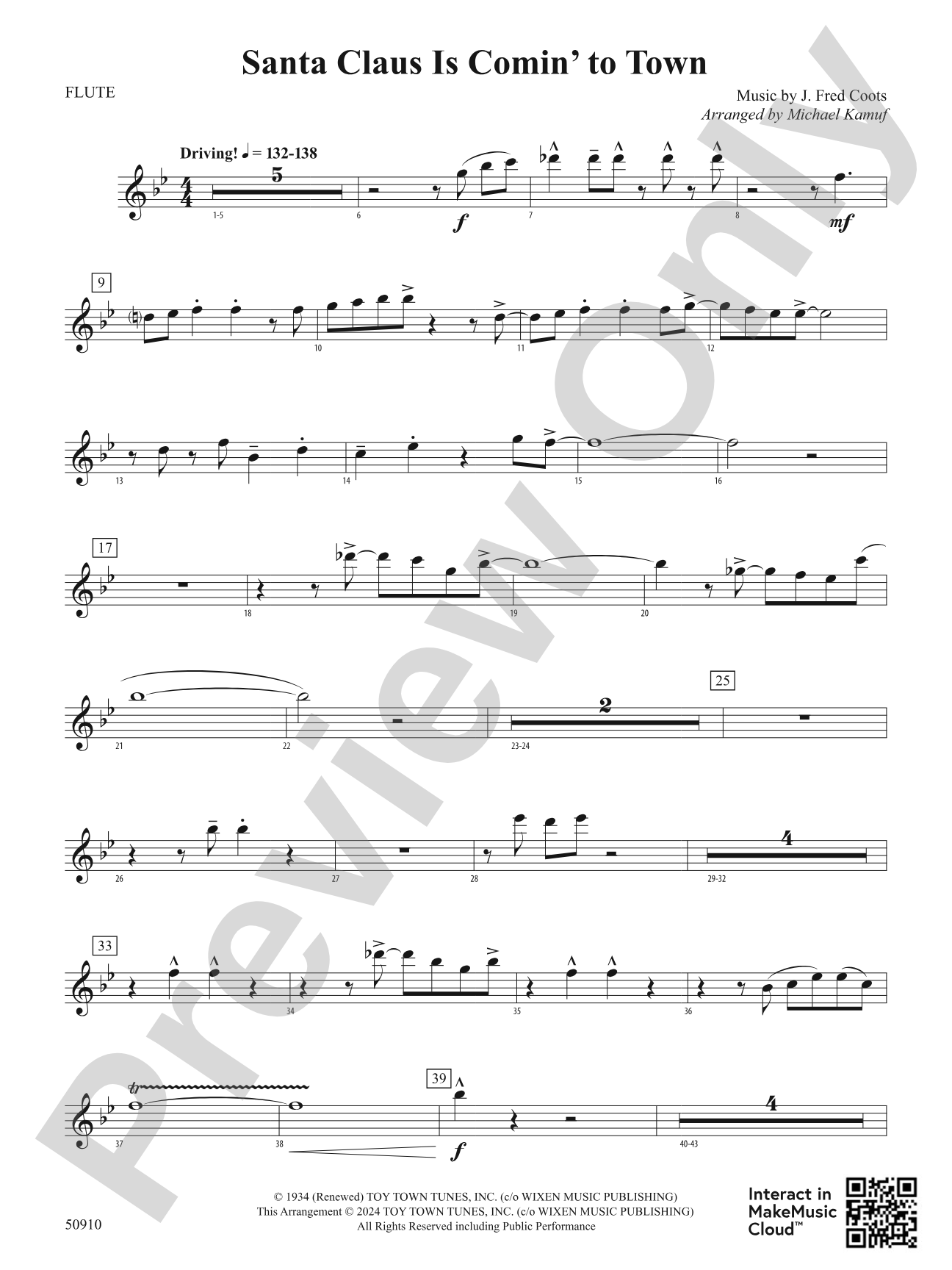 Santa Claus Is Comin' to Town: Flute
