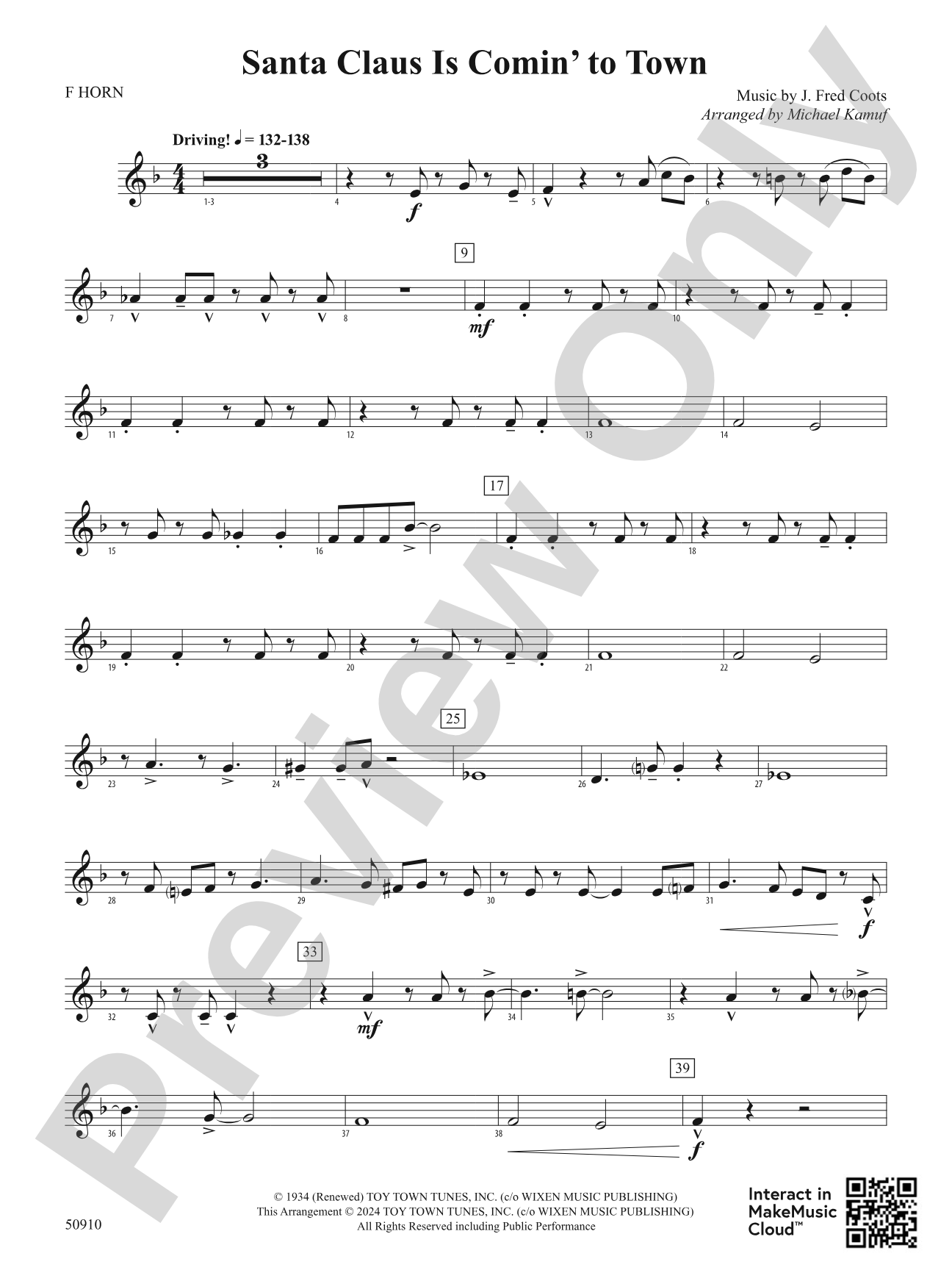 Santa Claus Is Comin' to Town: 1st F Horn