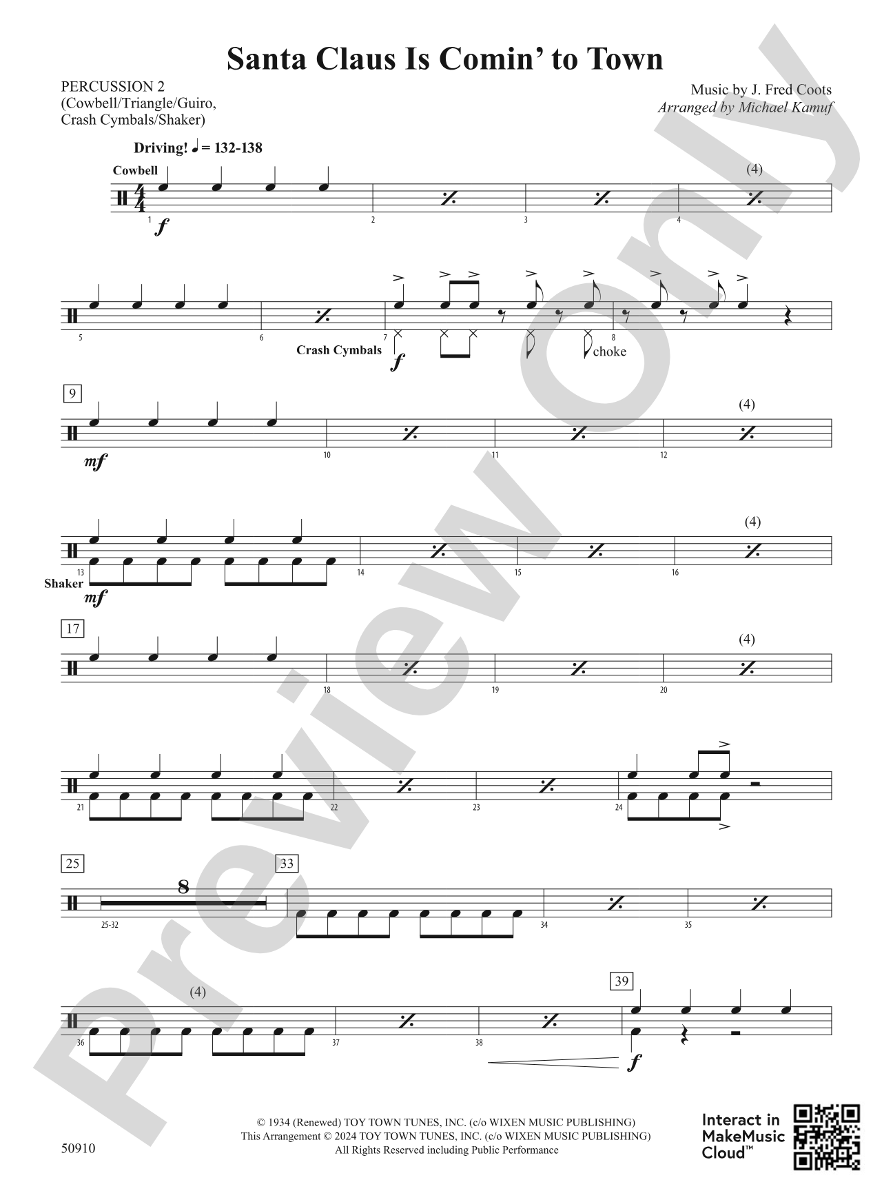 Santa Claus Is Comin' to Town: 2nd Percussion