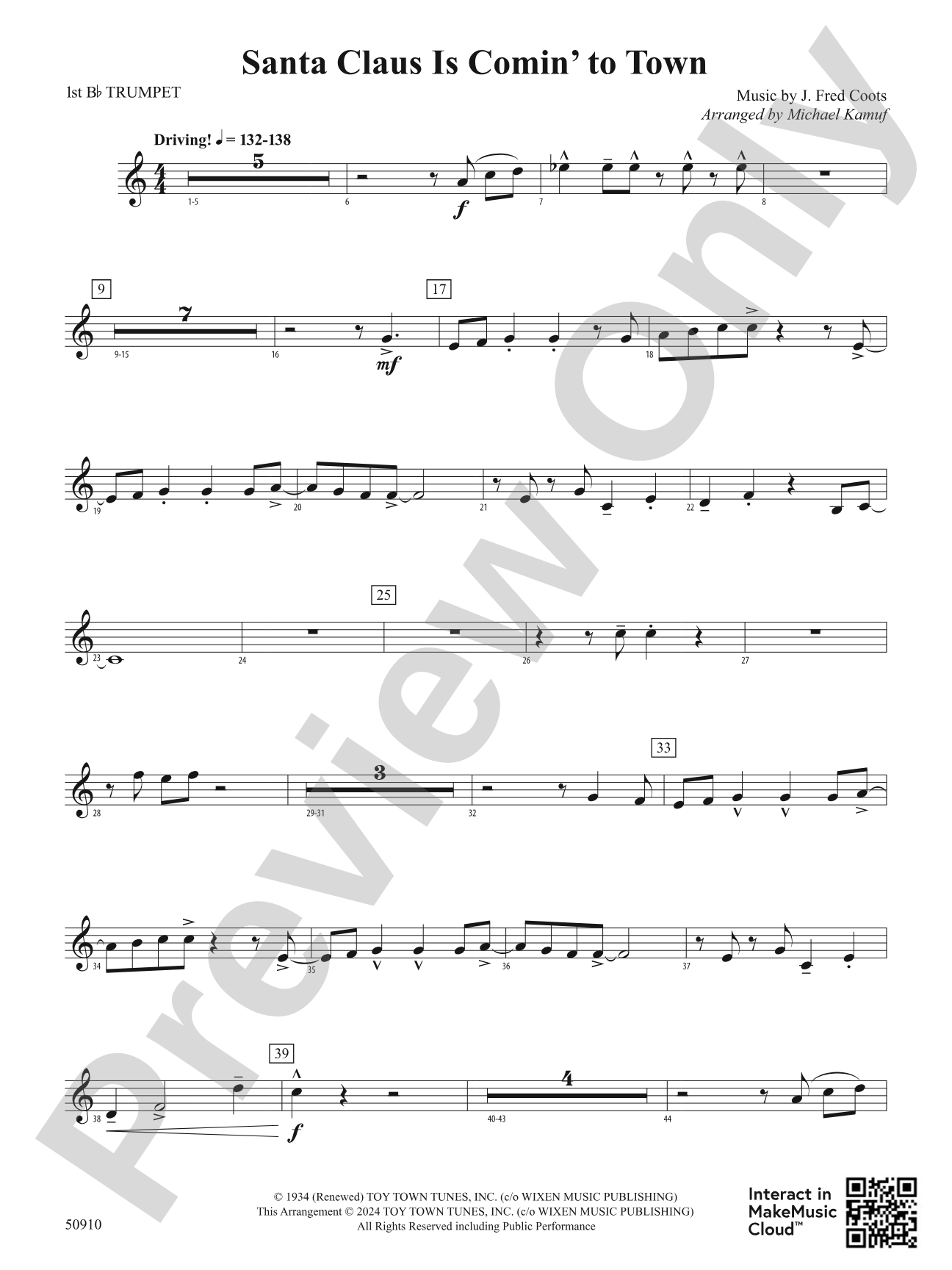 Santa Claus Is Comin' to Town: 1st B-flat Trumpet