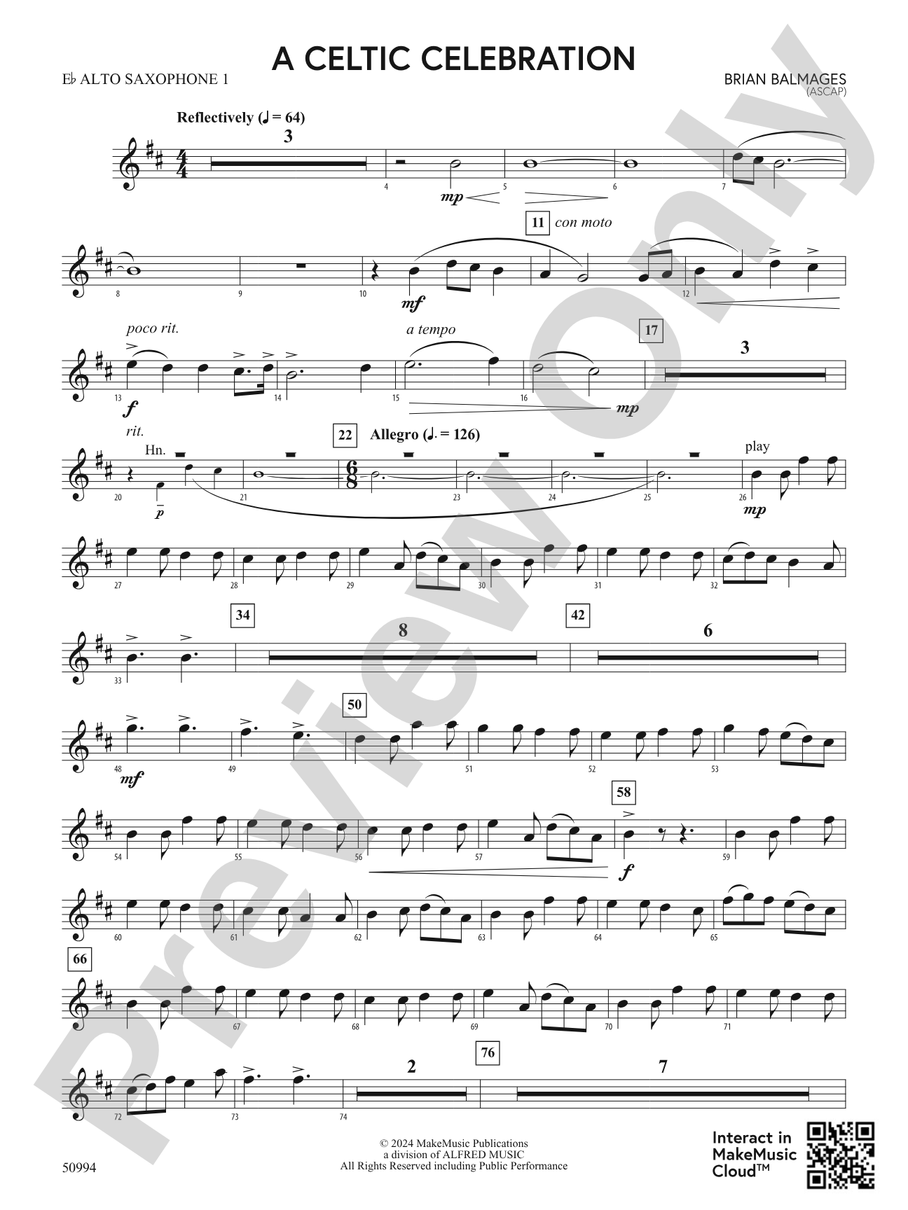A Celtic Celebration: E-flat Alto Saxophone