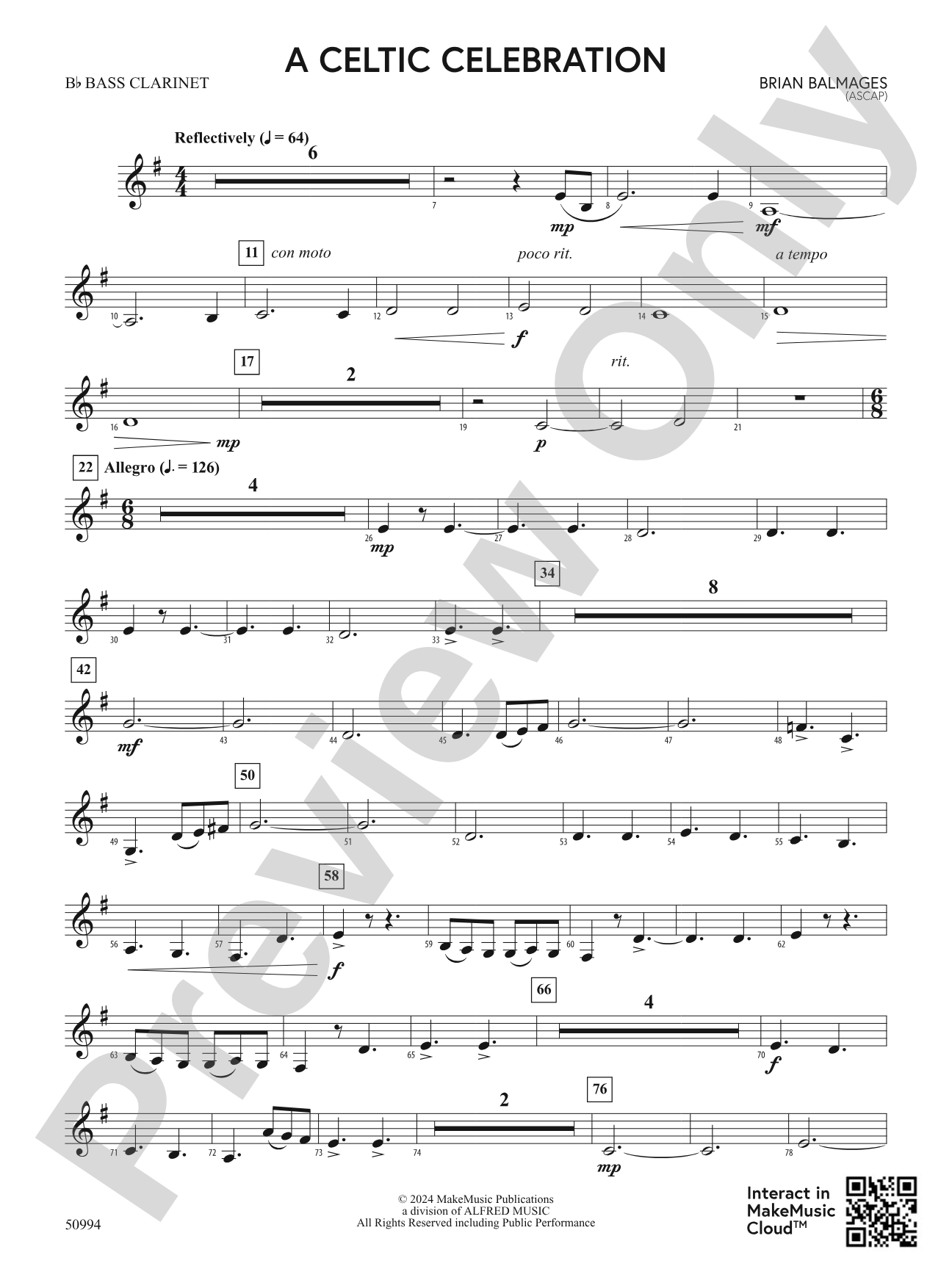 A Celtic Celebration: B-flat Bass Clarinet