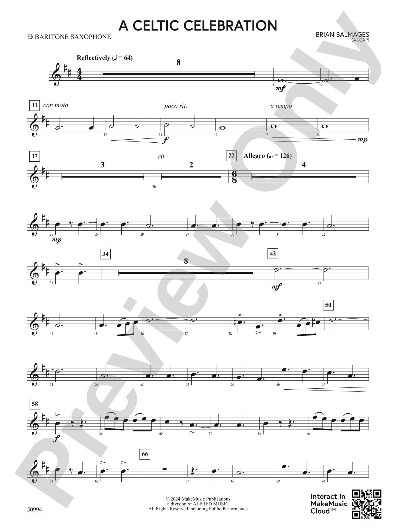 A Celtic Celebration: E-flat Baritone Saxophone