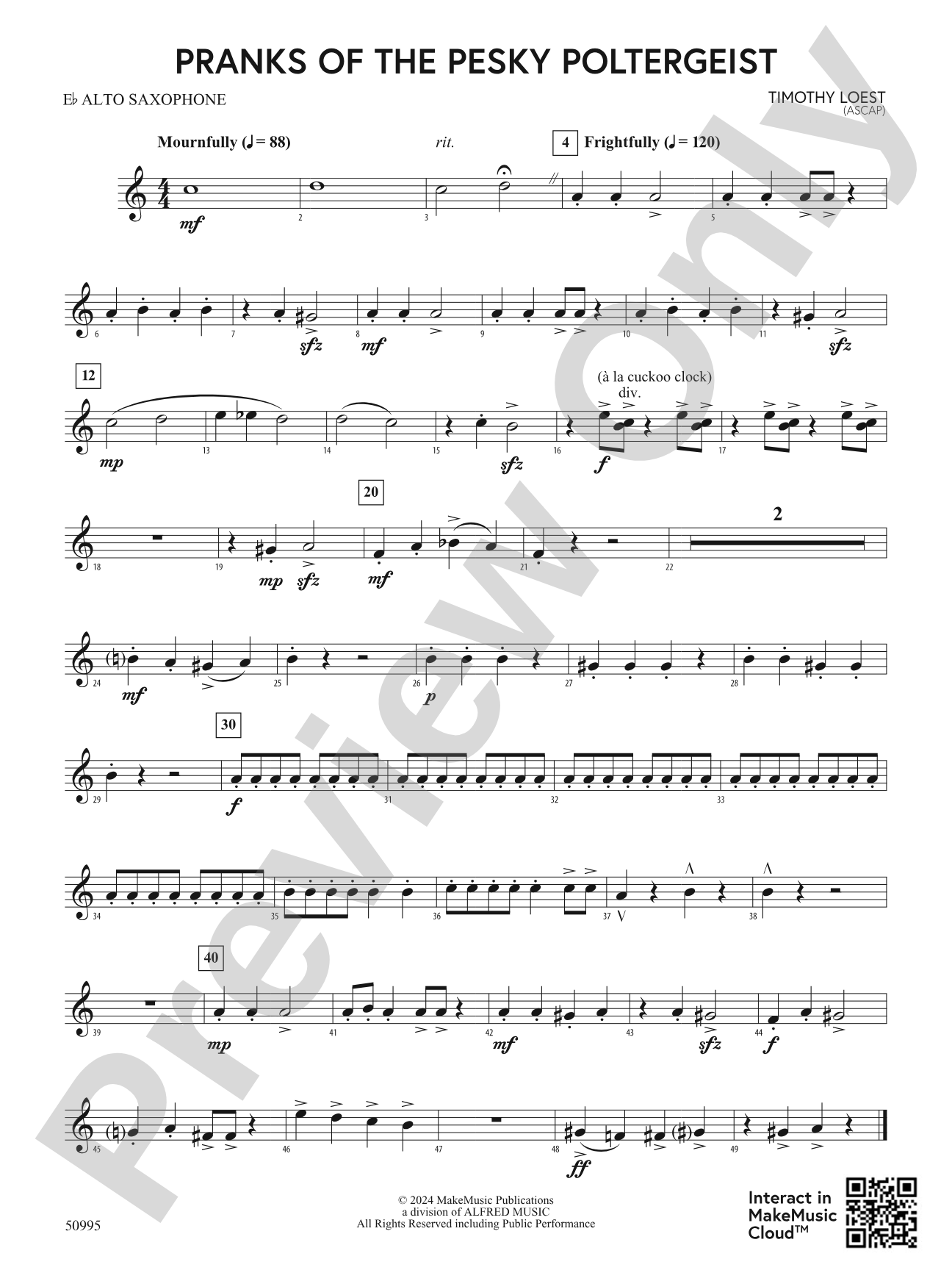 Pranks of the Pesky Poltergeist: E-flat Alto Saxophone